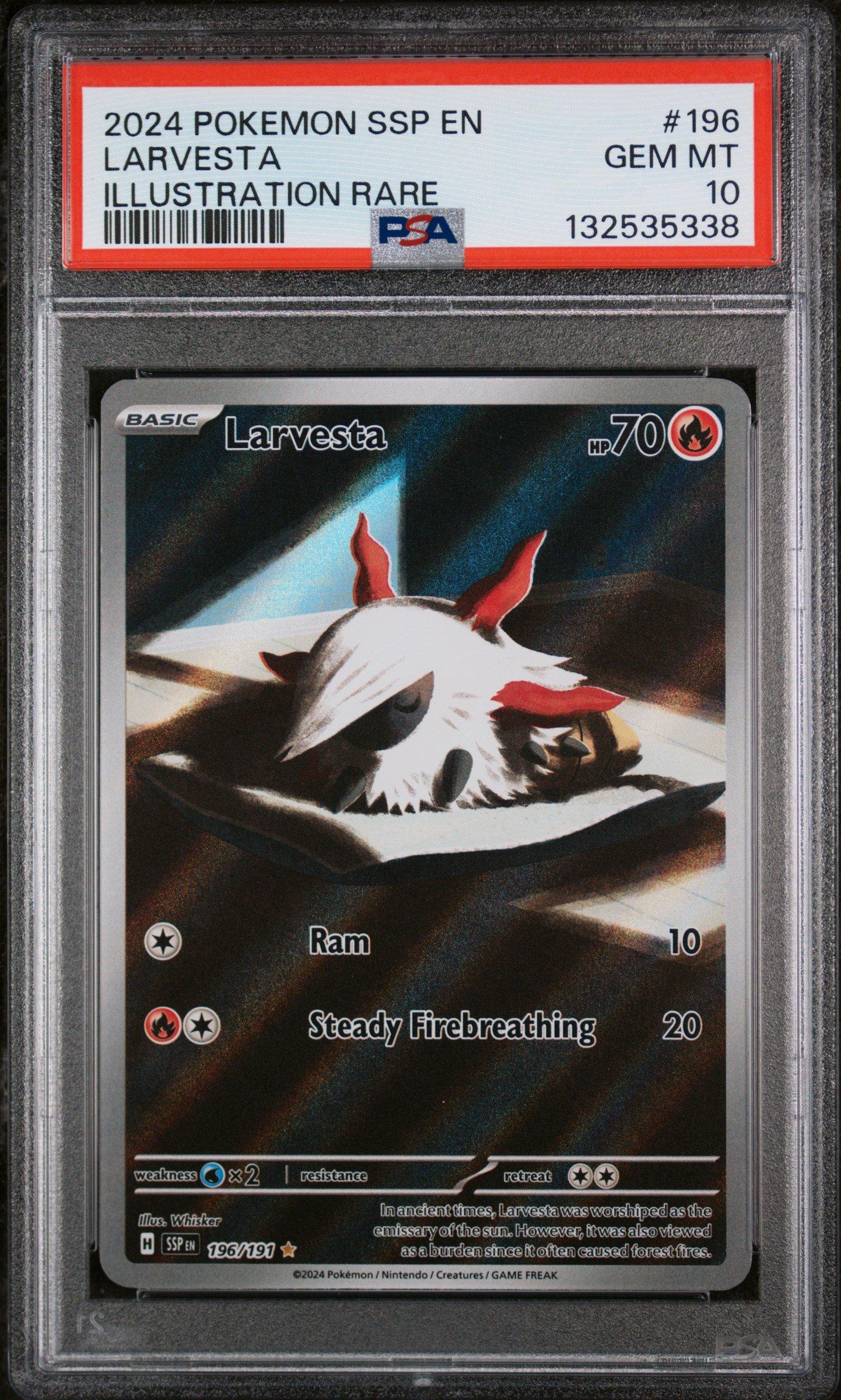 2024 Pokemon Ssp En-surging Sparks 196 Larvesta Illustration Rare