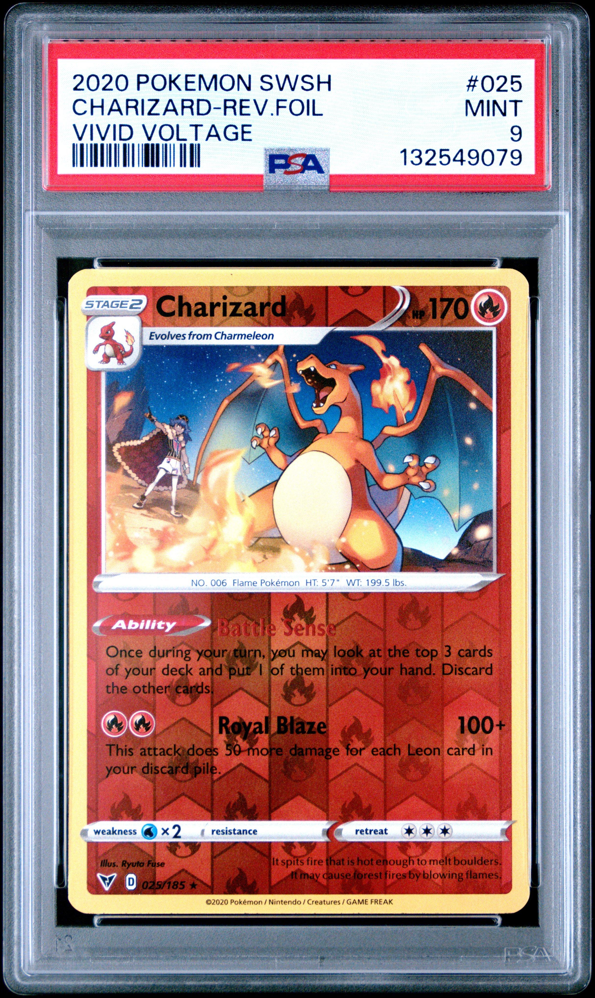 2020 Pokemon Sword & Shield Vivid Voltage 025 Charizard-reverse Foil PSA 9  Graded Card | GameStop