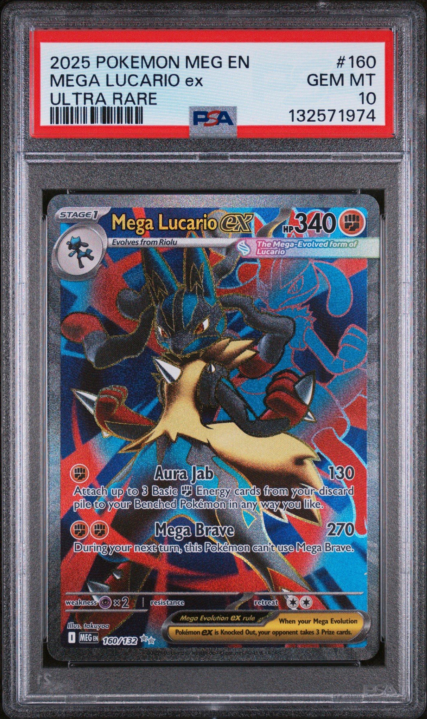 2025 Pokemon Meg En-mega Evolution 160 Mega Lucario Ex Ultra Rare