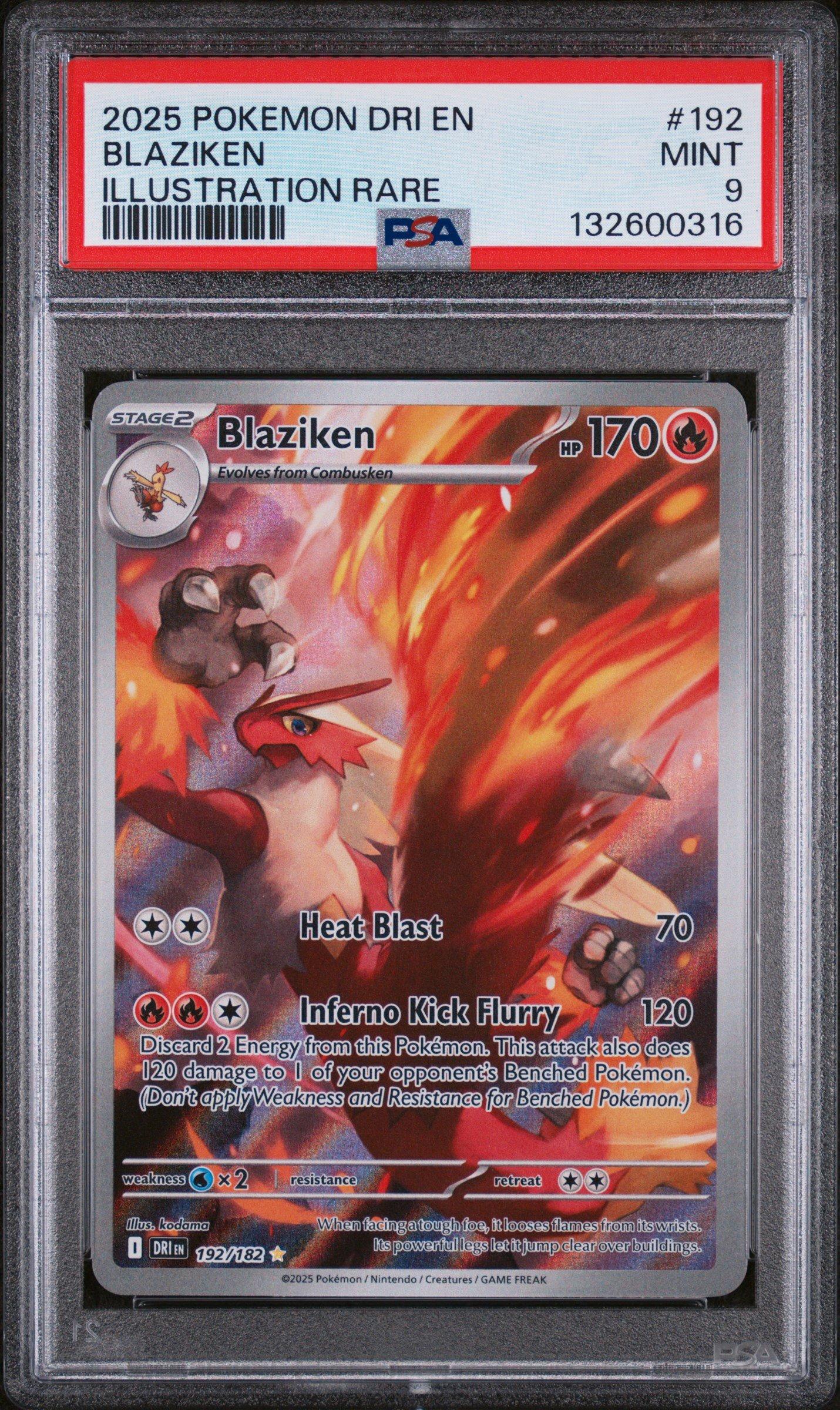 2025 Pokemon Dri En-destined Rivals 192 Blaziken Illustration Rare