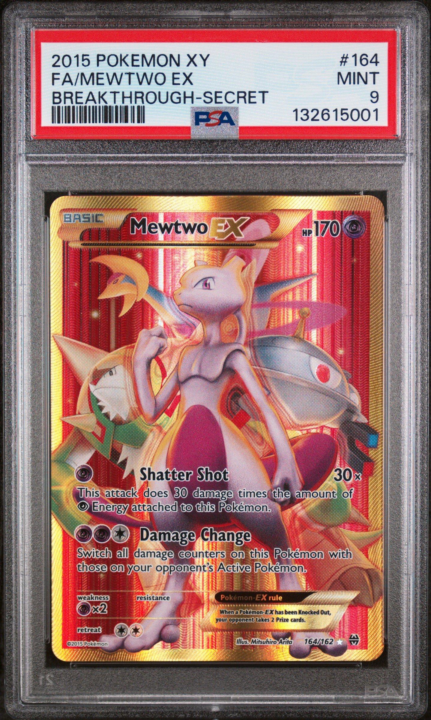 2015 Pokemon Xy Breakthrough 164 Full Art/mewtwo Ex Secret PSA 9