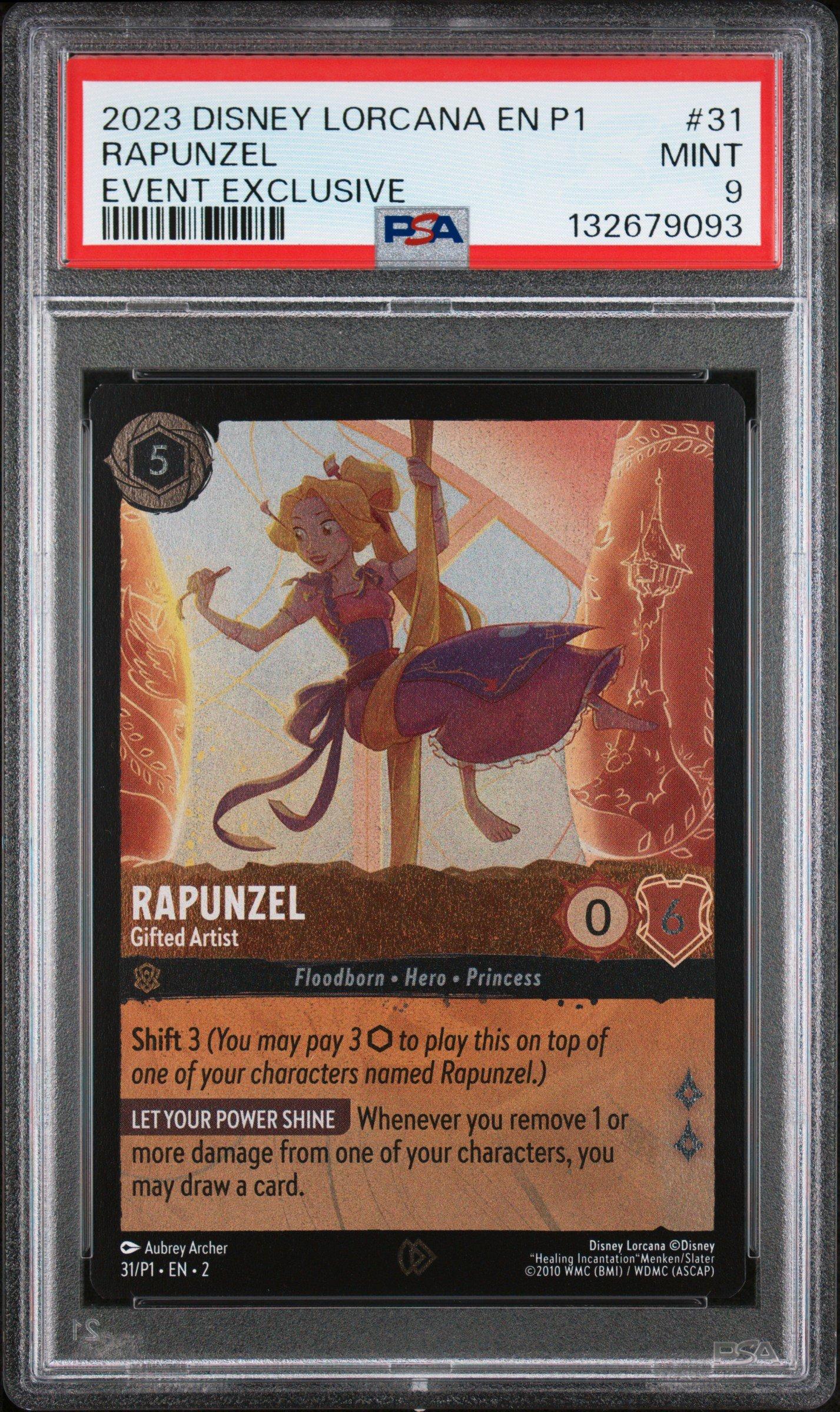 2023 Disney Lorcana En P1-promo 31 Rapunzel - Gifted Artist Event Exclusive PSA 9