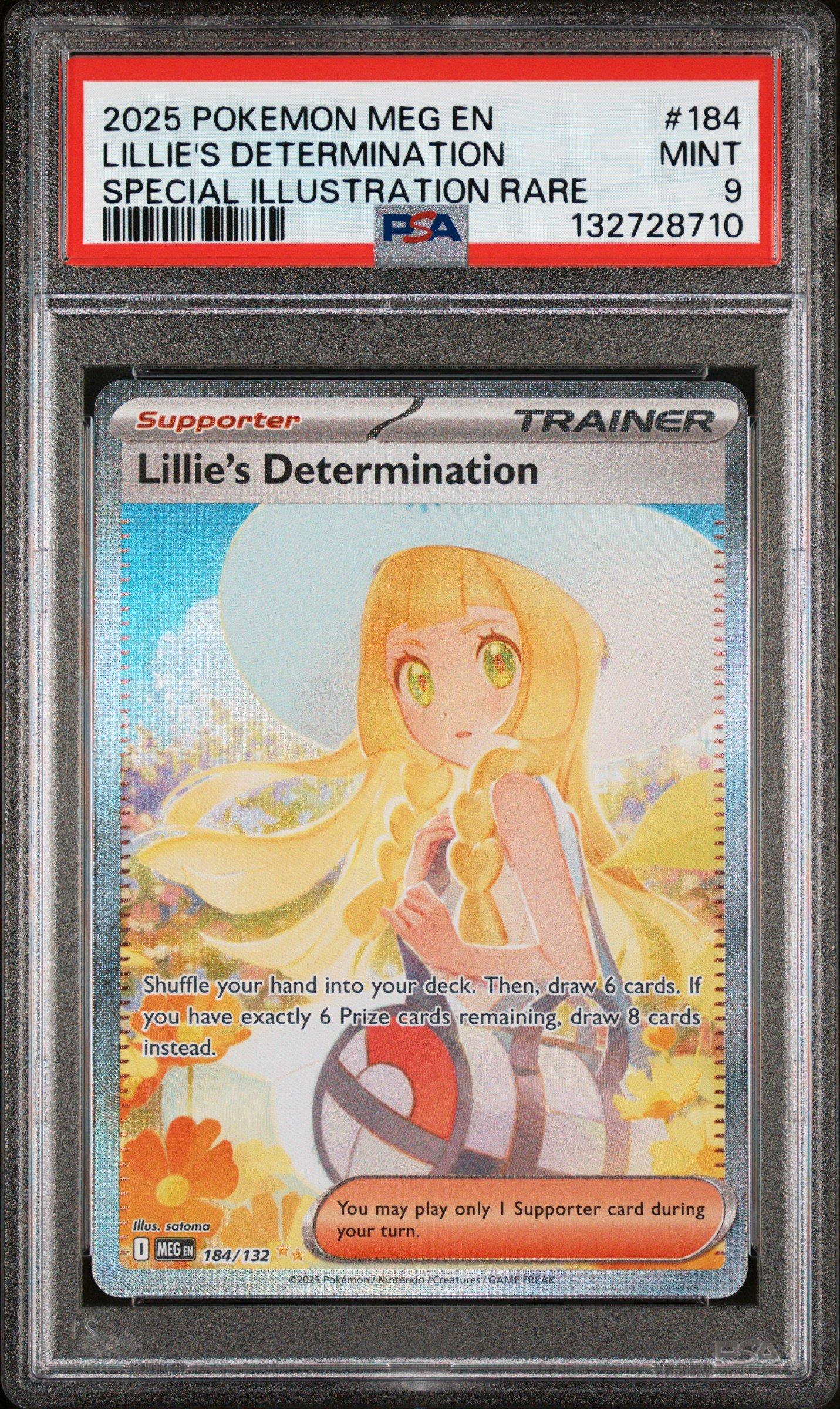 2025 Pokemon Meg En-mega Evolution 184 Lillie's Determination Special Illustration Rare PSA