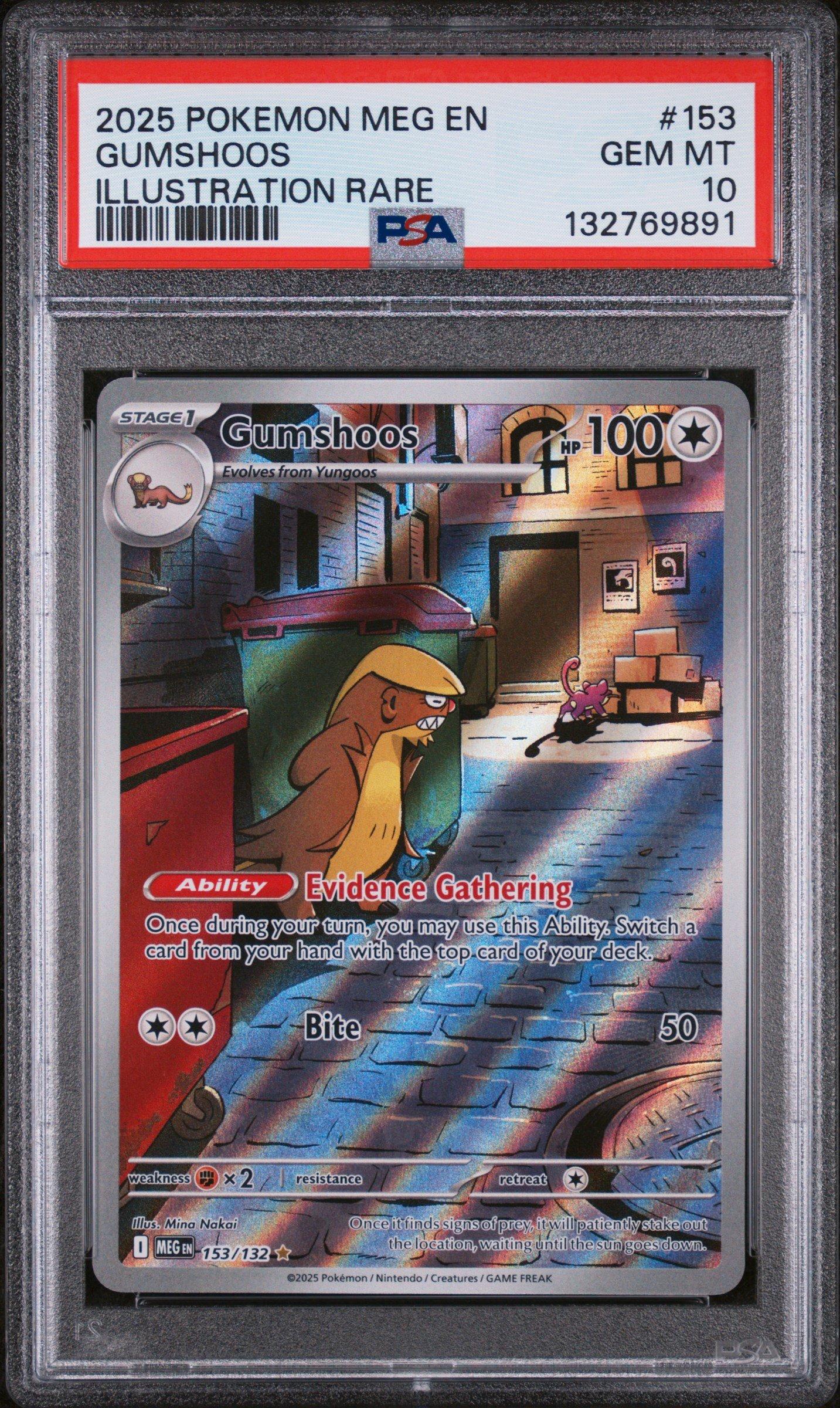 2025 Pokemon Meg En-mega Evolution 153 Gumshoos Illustration Rare