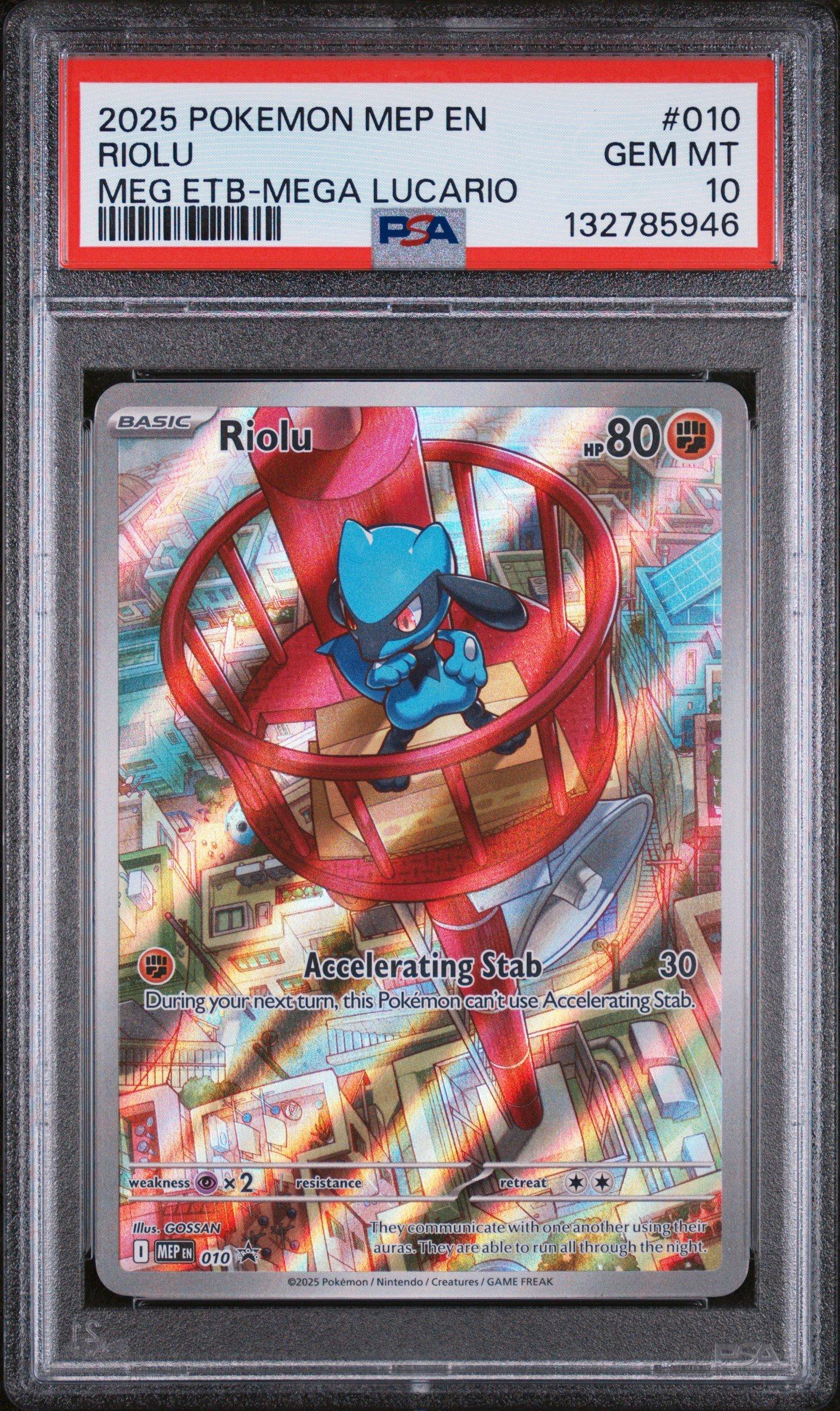 2025 Pokemon Mep En-me Black Star Promo 010 Riolu Mega Evolution
