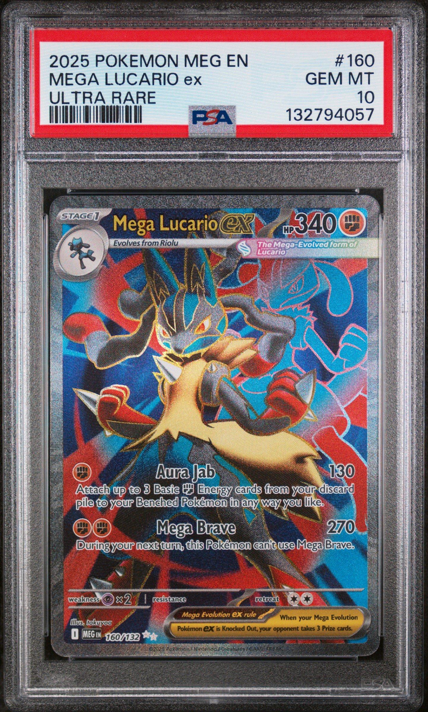 2025 Pokemon Meg En-mega Evolution 160 Mega Lucario Ex Ultra Rare