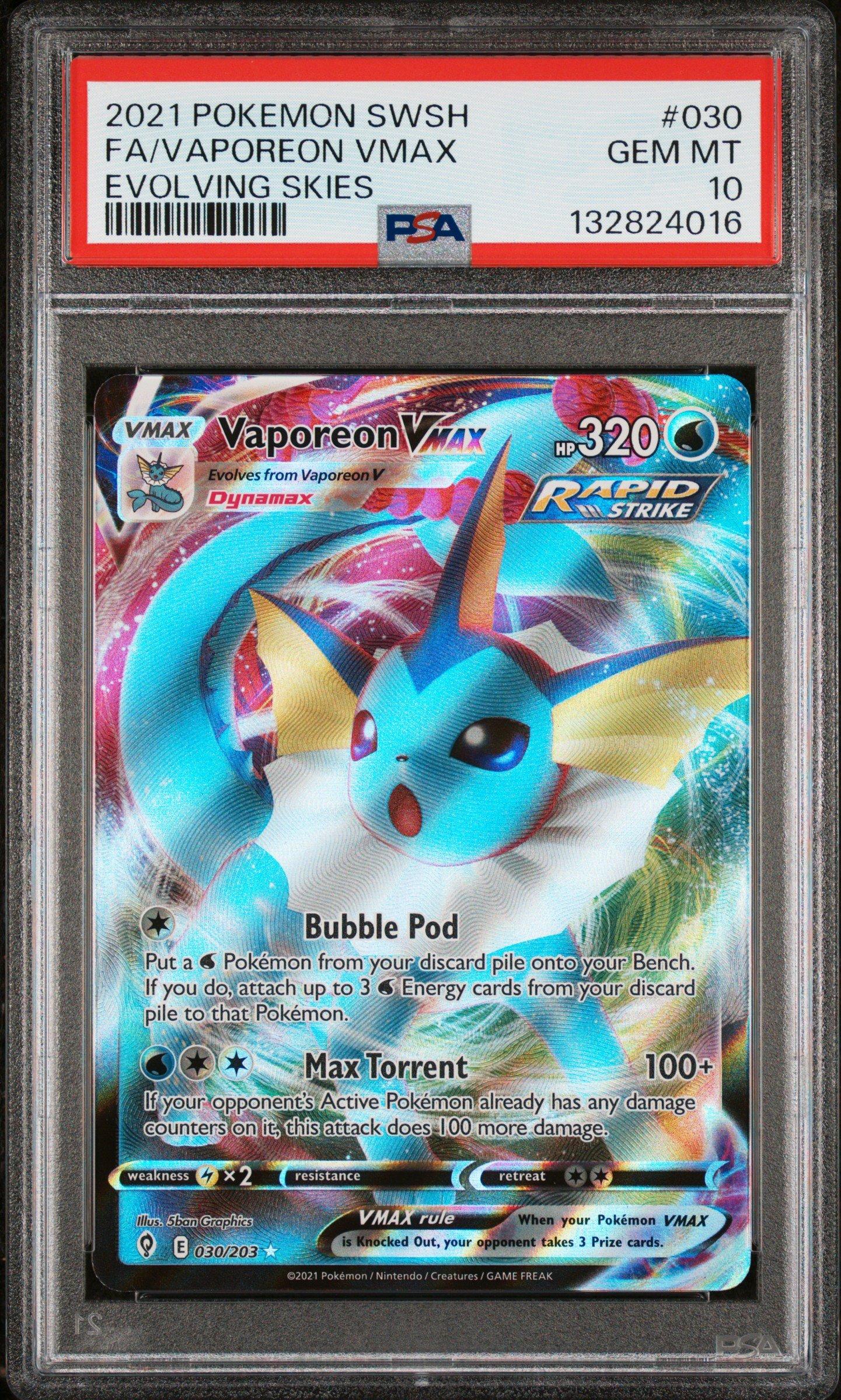 2021 Pokemon Sword & Shield Evolving Skies 030 Full Art/vaporeon