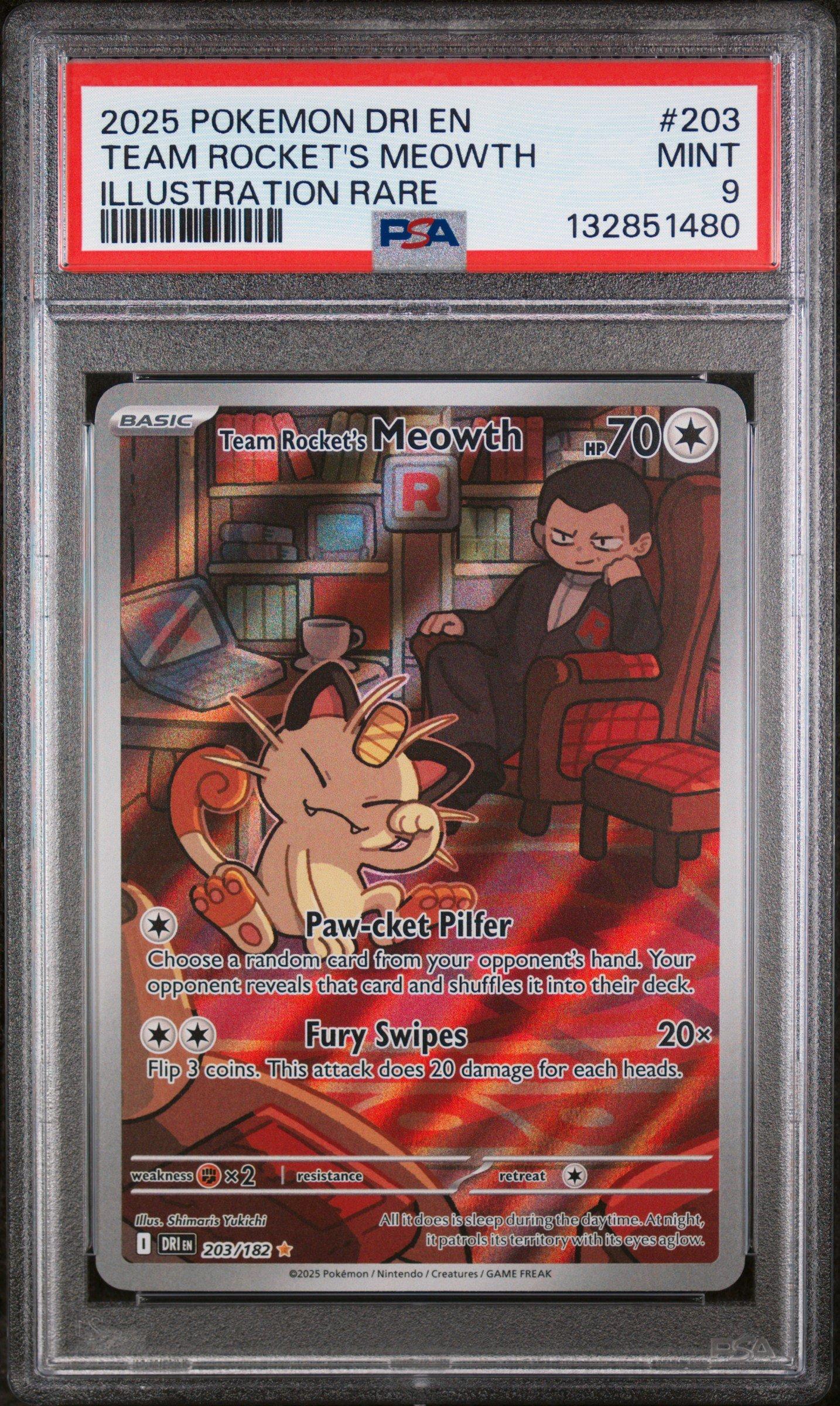 2025 Pokemon Dri En-destined Rivals 203 Team Rocket's Meowth