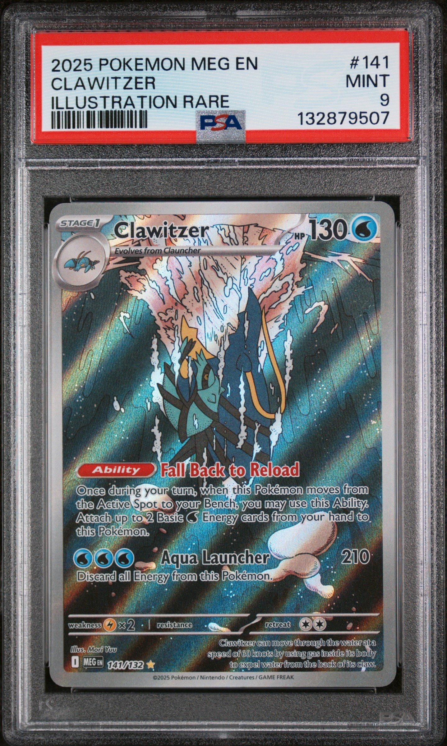 2025 Pokemon Meg En-mega Evolution 141 Clawitzer Illustration Rare