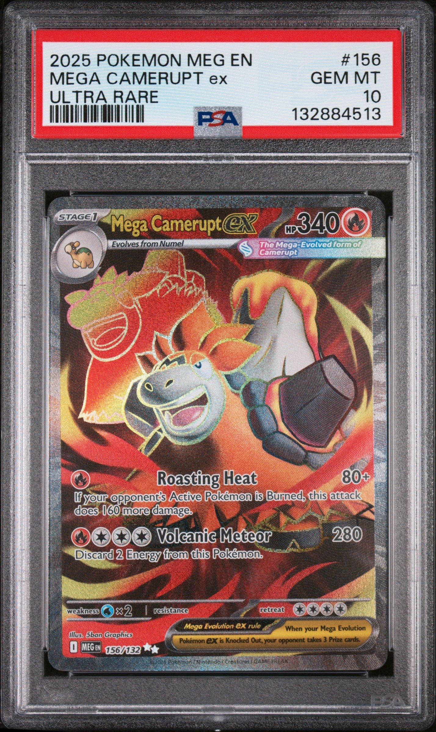 2025 Pokemon Meg En-mega Evolution 156 Mega Camerupt Ex Ultra Rare
