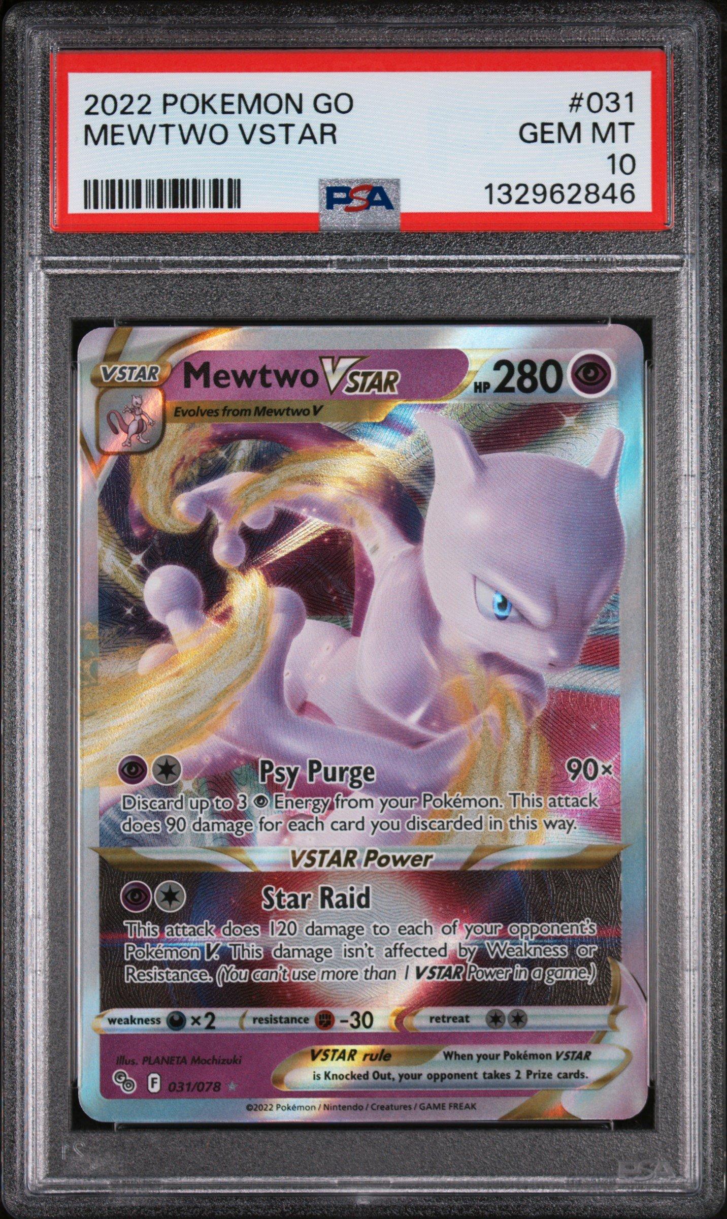 2022 Pokemon Go 031 Mewtwo Vstar PSA 10