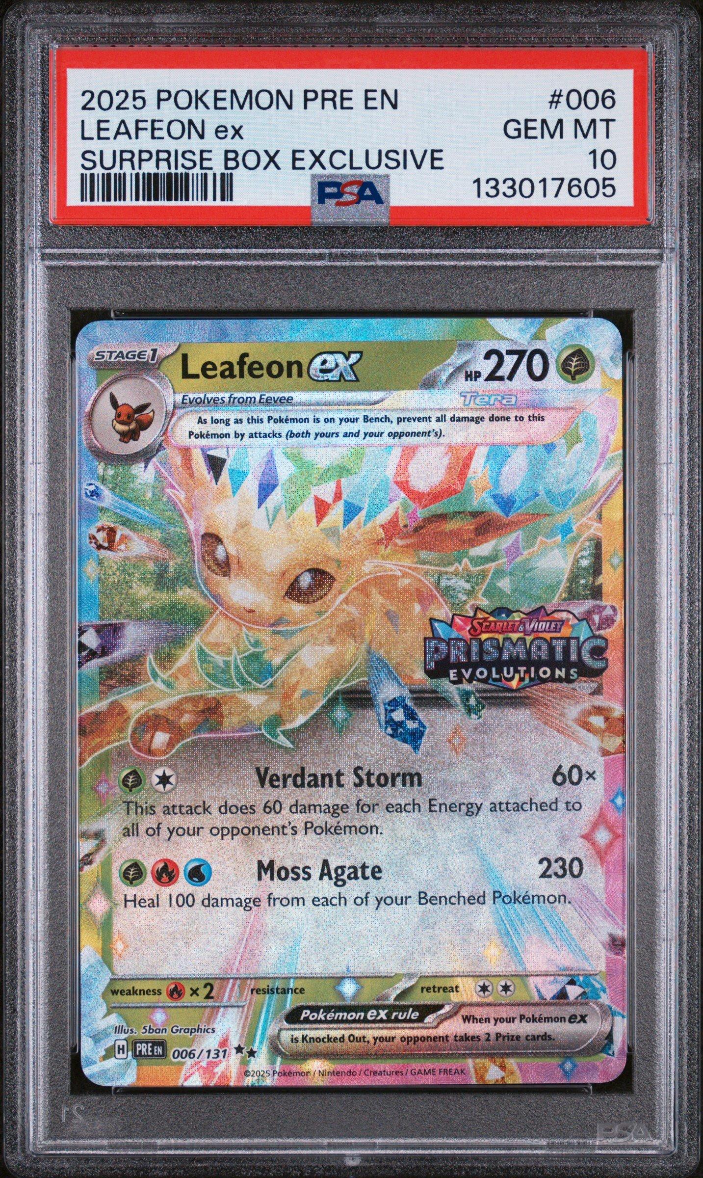 2025 Pokemon Pre En-prismatic Evolutions 006 Leafeon Ex Surprise