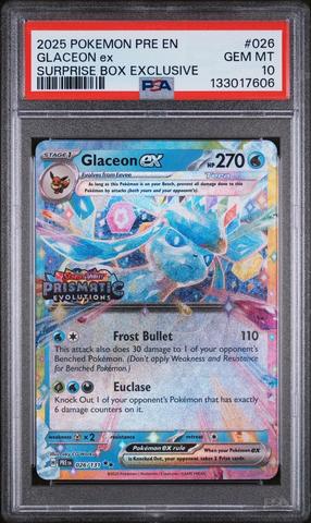 2025 Pokemon Pre En-prismatic Evolutions 026 Glaceon Ex Surprise