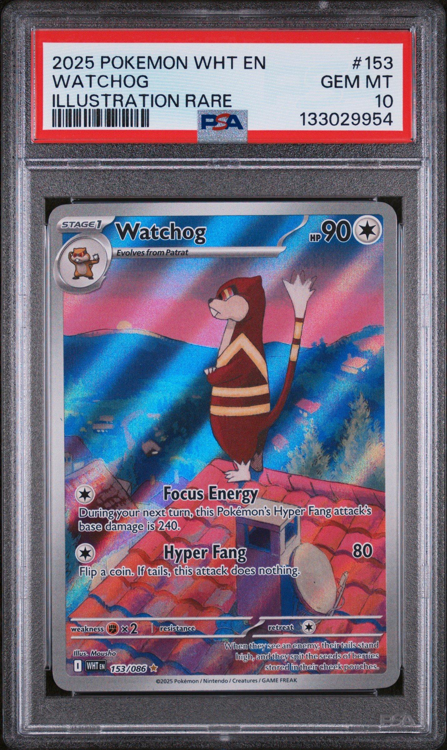 2025 Pokemon Wht En-white Flare 153 Watchog Illustration Rare PSA 10 Graded  Card | GameStop