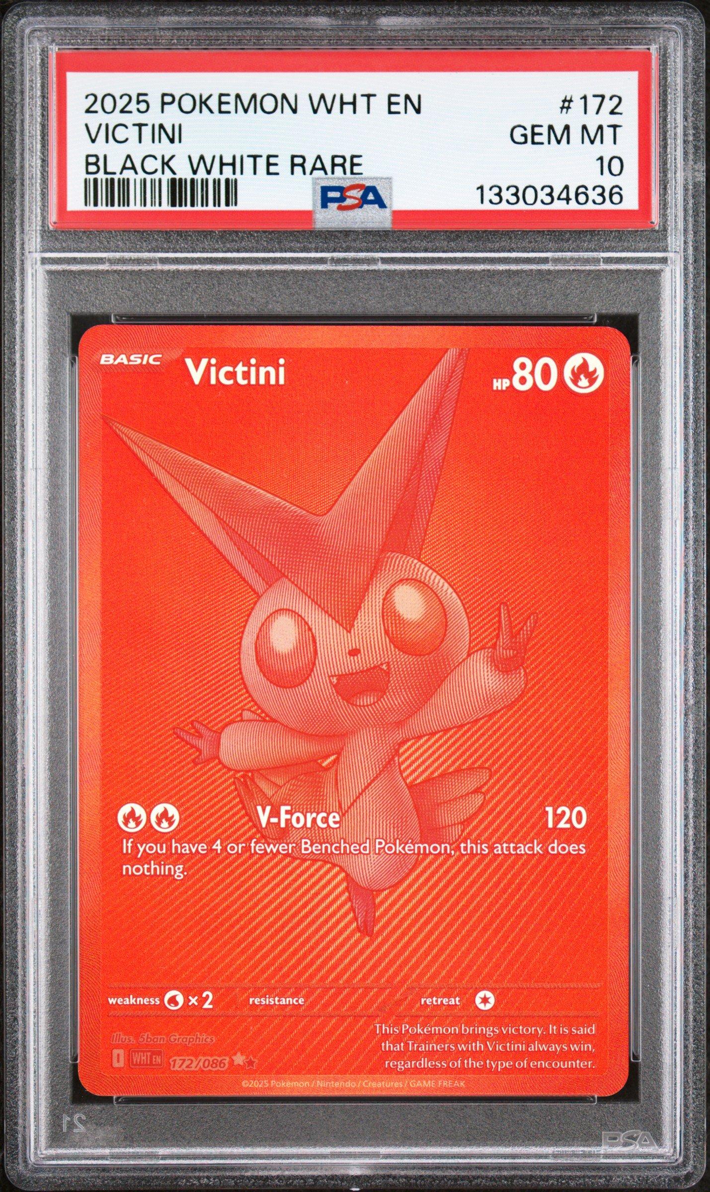 2025 Pokemon Wht En-white Flare 172 Victini Black White Rare PSA
