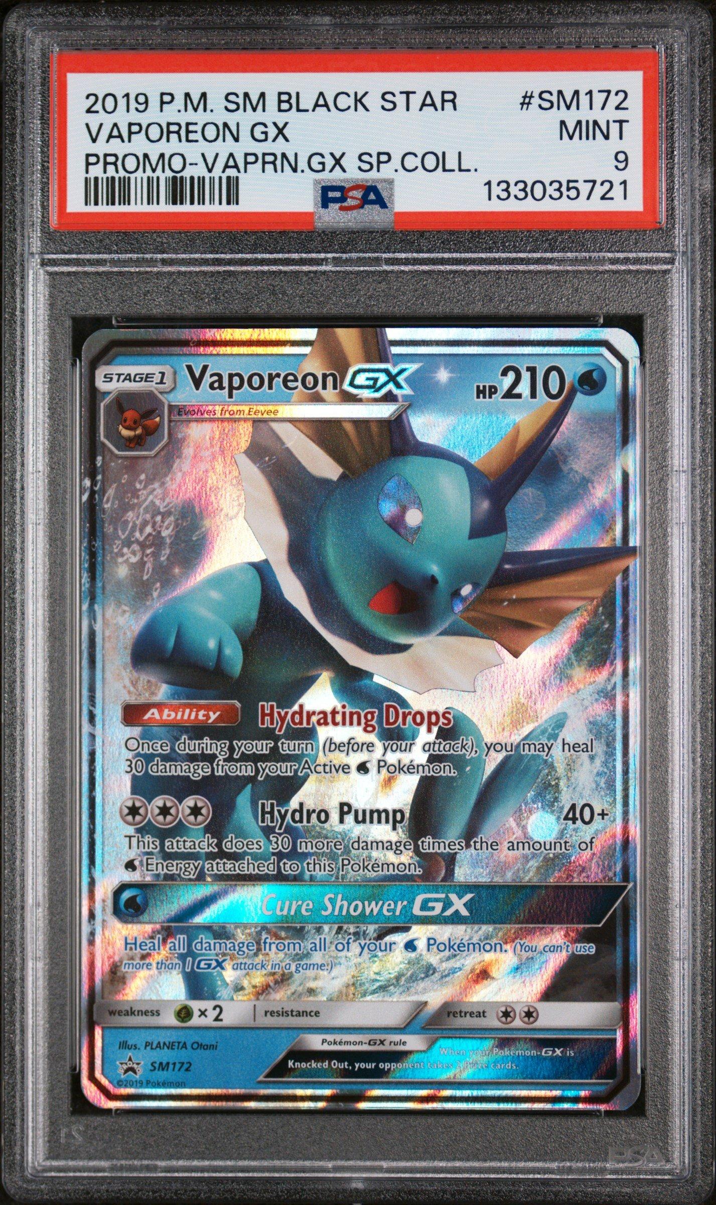 2019 Pokemon Sm Black Star Promo Sm172 Vaporeon Gx Vaporeon Gx