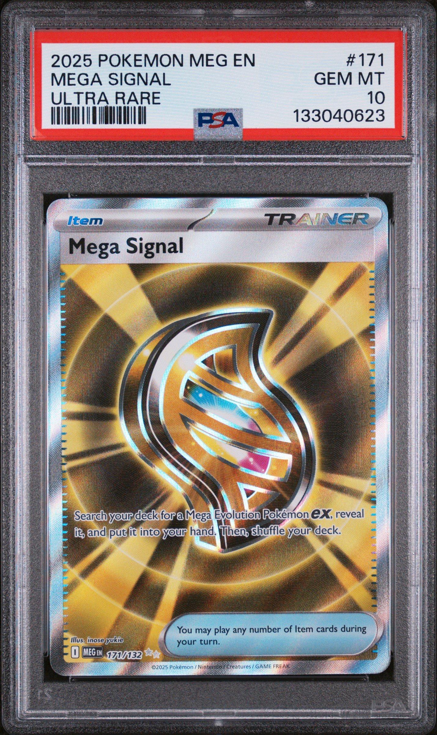 2025 Pokemon Meg En-mega Evolution 171 Mega Signal Ultra Rare PSA