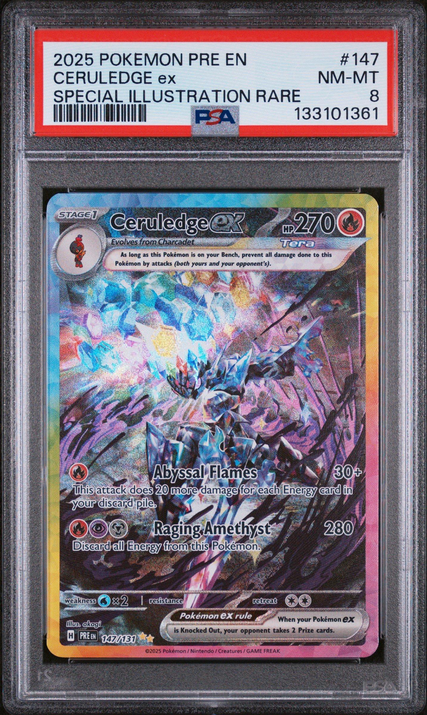 2025 Pokemon Pre En-prismatic Evolutions 147 Ceruledge Ex Special