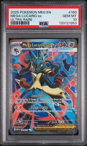 2025 Pokemon Meg En-mega Evolution 160 Mega Lucario Ex Ultra Rare