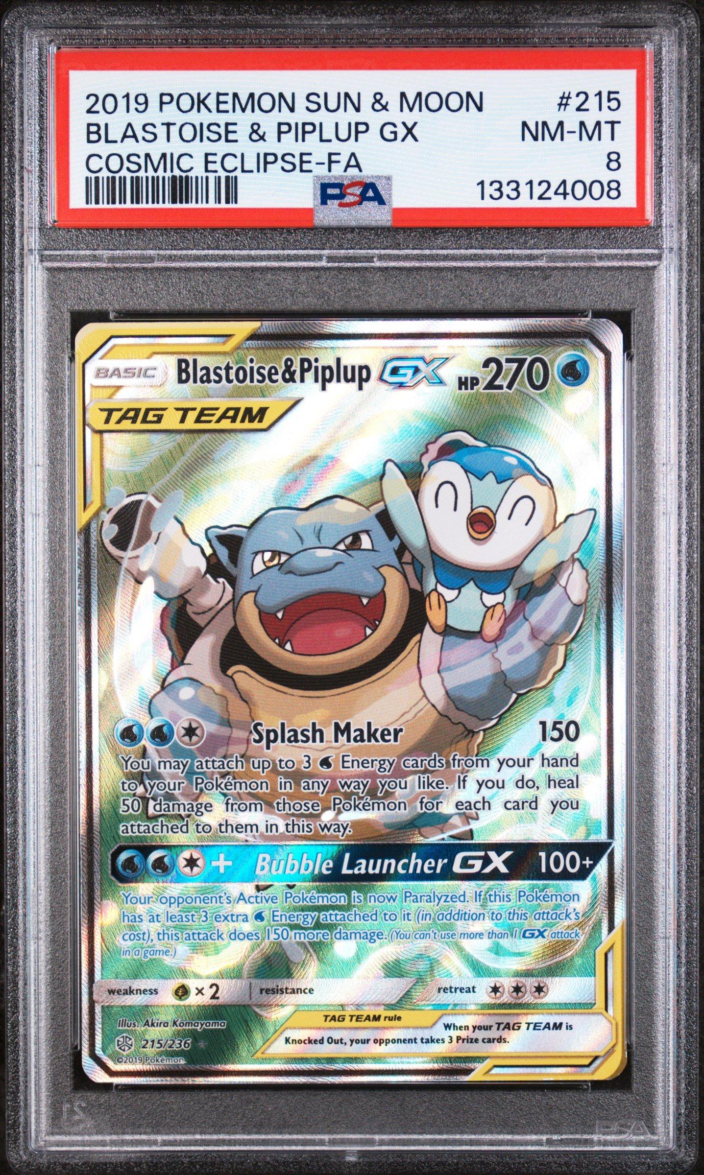 2019 Pokemon Sun & Moon Cosmic Eclipse 215 Full Art/blastoise 