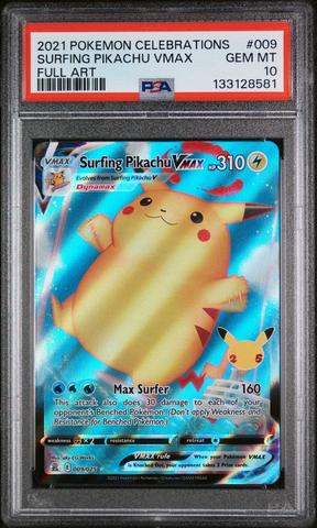 2021 Pokemon Celebrations 009 Full Art/surfing Pikachu Vmax PSA 10