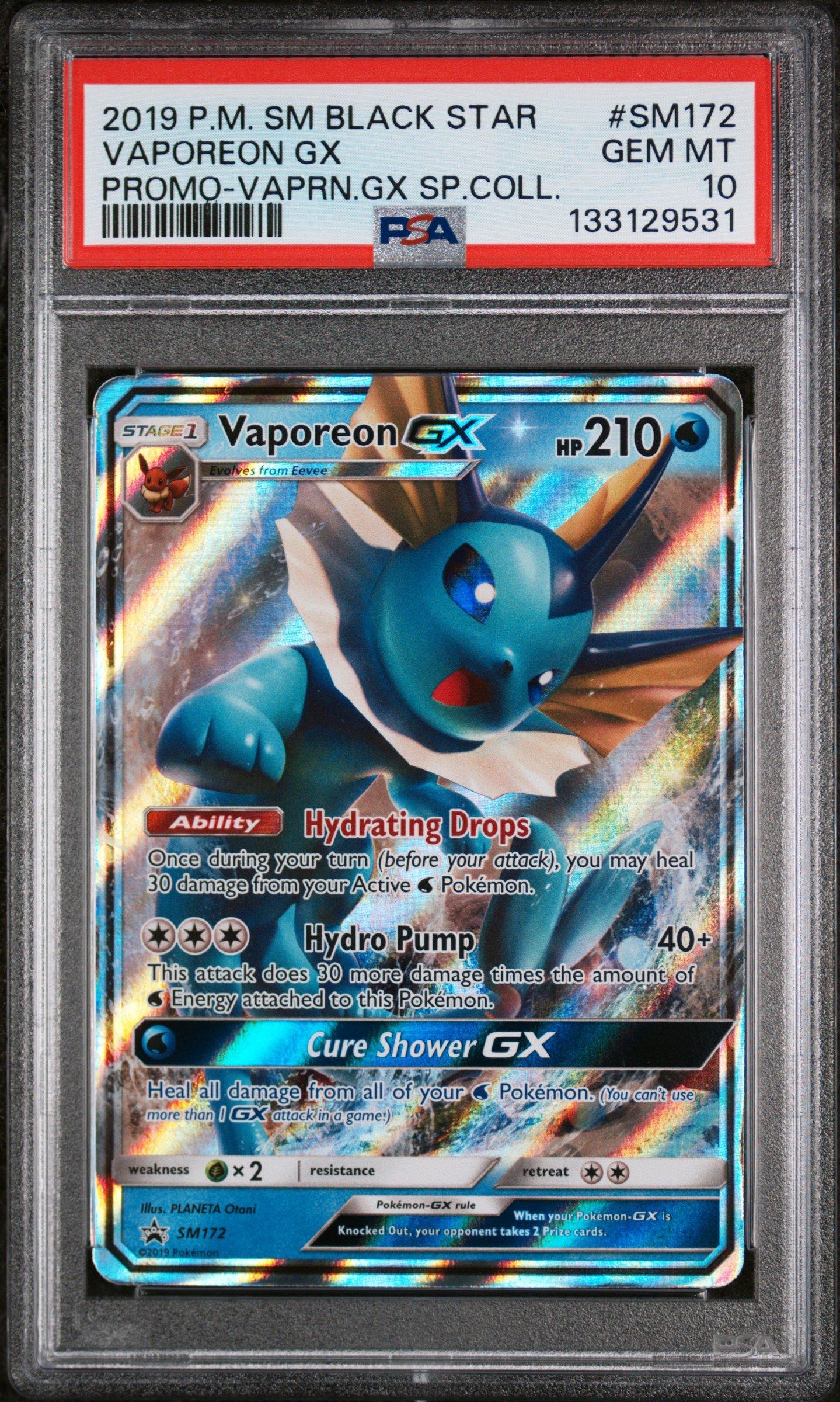 2019 Pokemon Sm Black Star Promo Sm172 Vaporeon Gx Vaporeon Gx