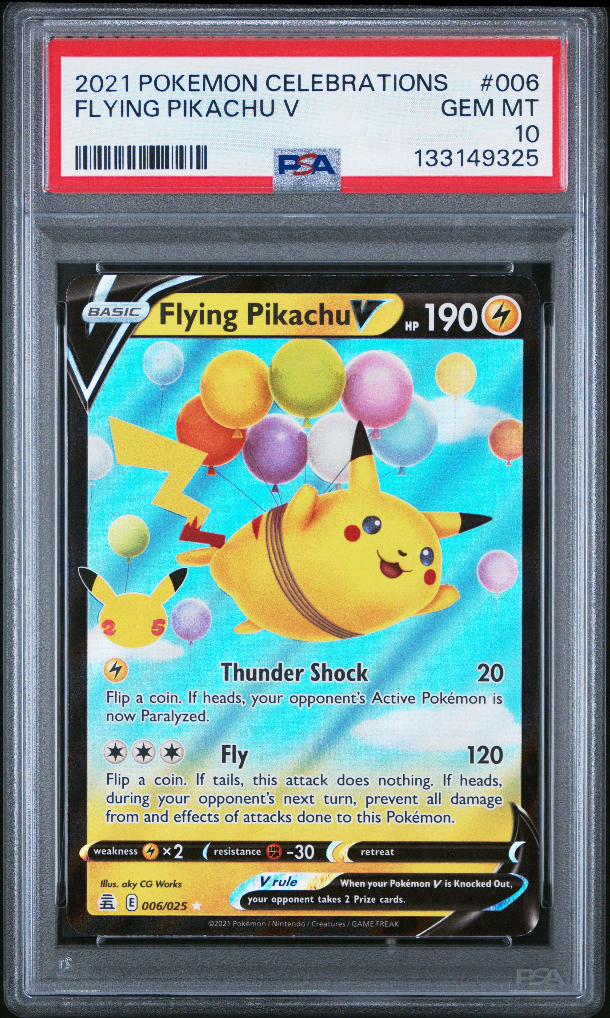 POP15 PSA10 ポケモンキッズ ピカチュウ pikachu 変顔 006 2021 Pokemon Celebrations 006 Flying Pikachu V PSA 10 Graded Card