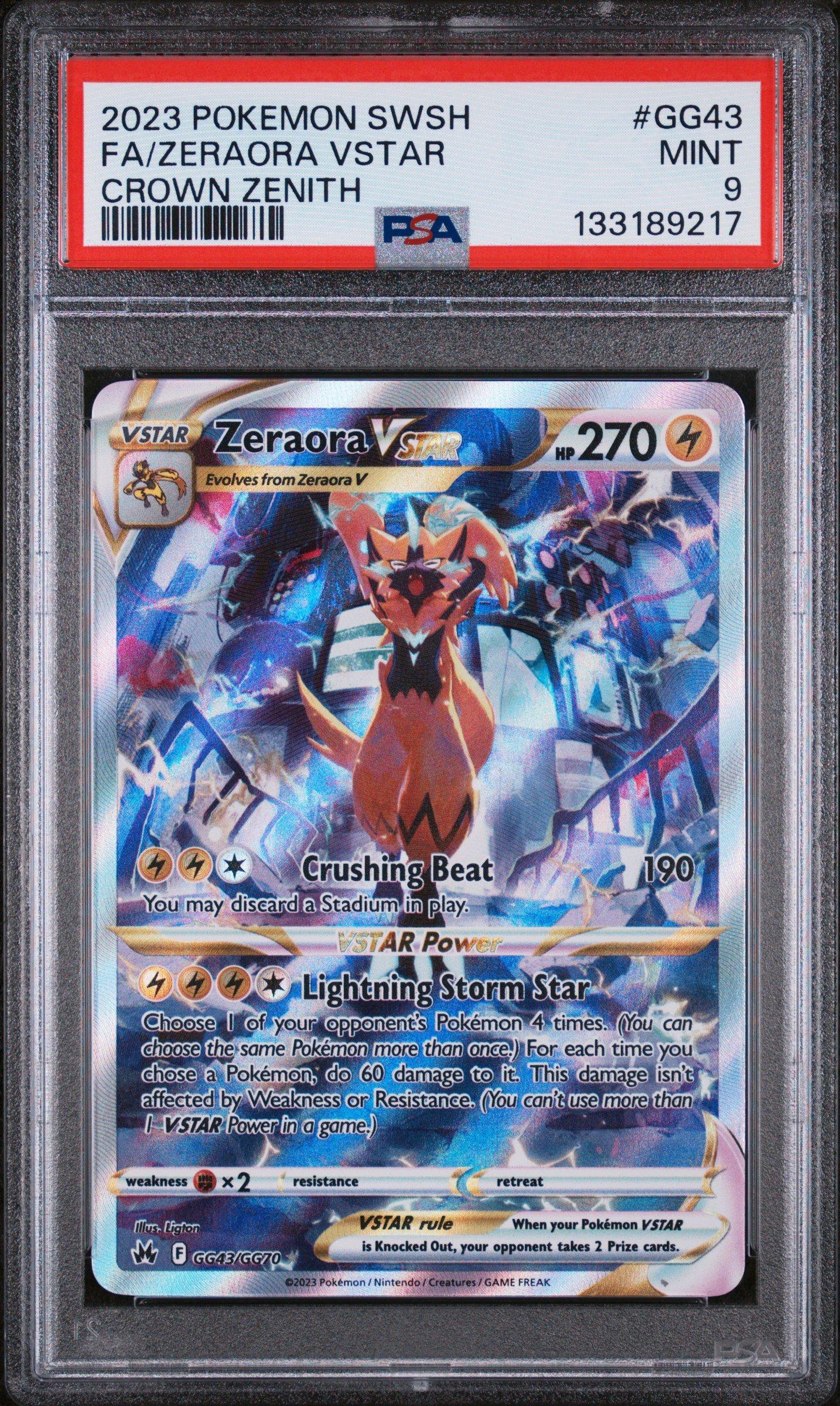2023 Pokemon Sword And Shield Crown Zenith Gg43 Full Art/zeraora Vstar PSA  9 Graded Card | GameStop