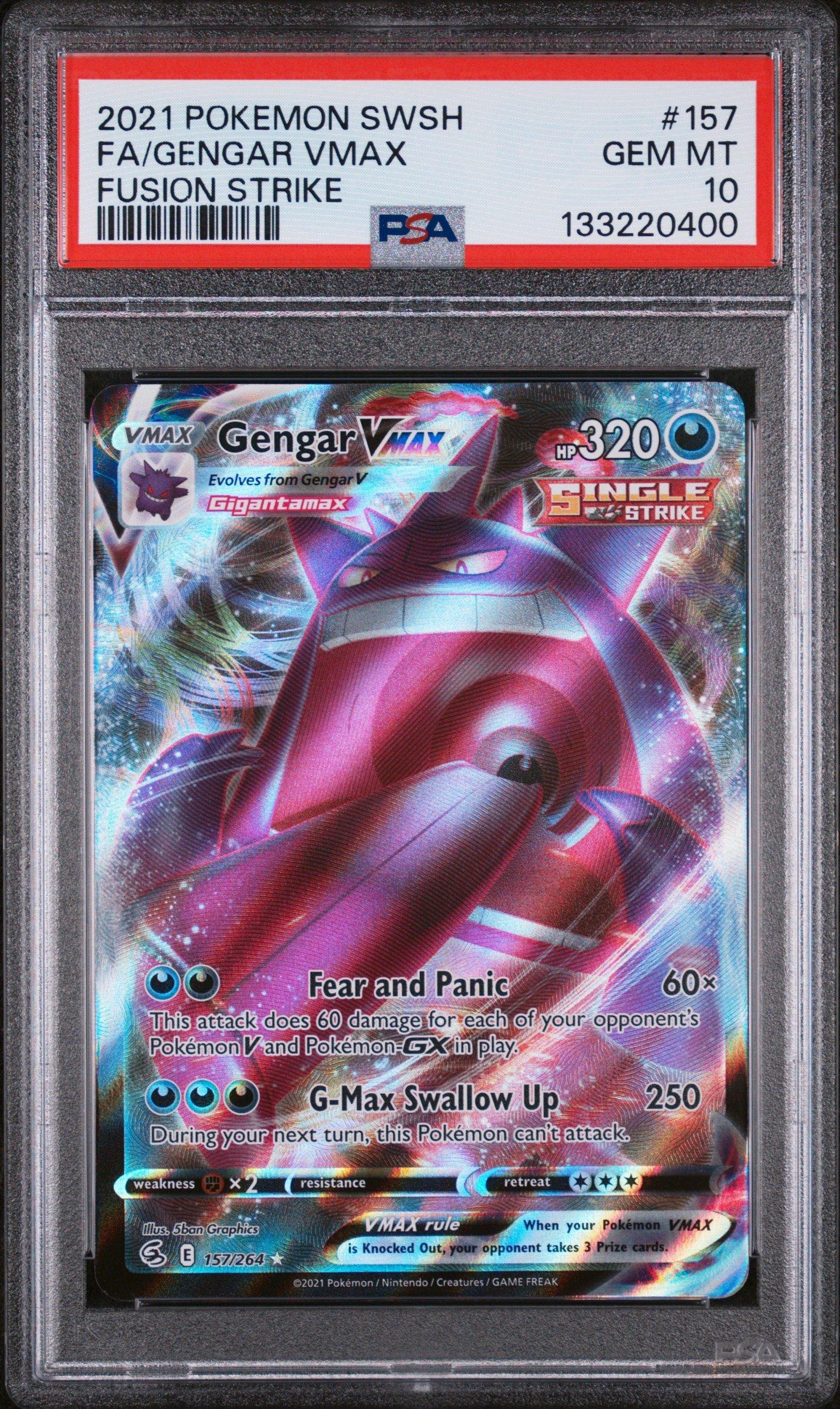 2021 Pokemon Sword & Shield Fusion Strike 157 Full Art/gengar Vmax