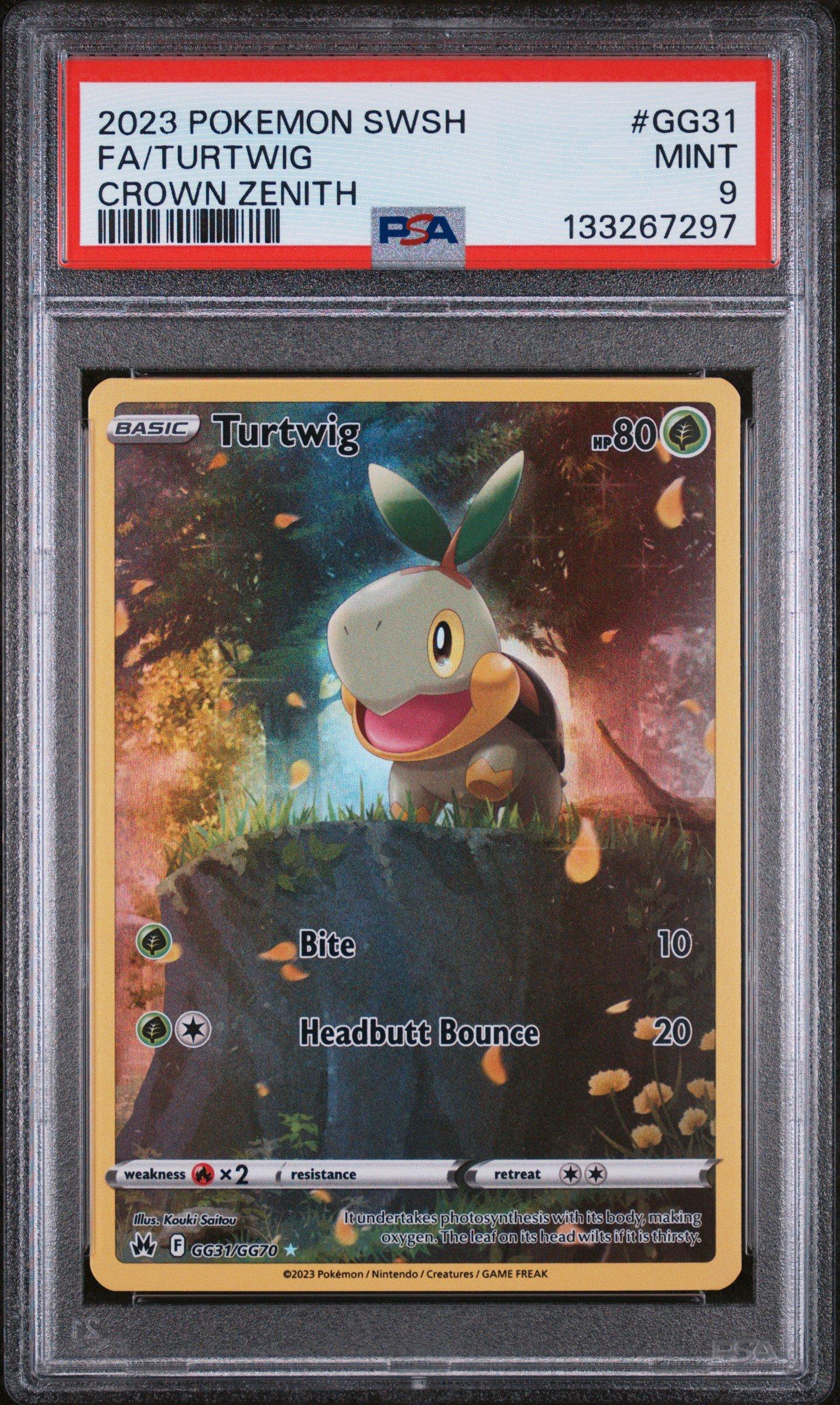 2023 Pokemon Sword And Shield Crown Zenith Gg31 Full Art/turtwig PSA 9  Graded Card | GameStop