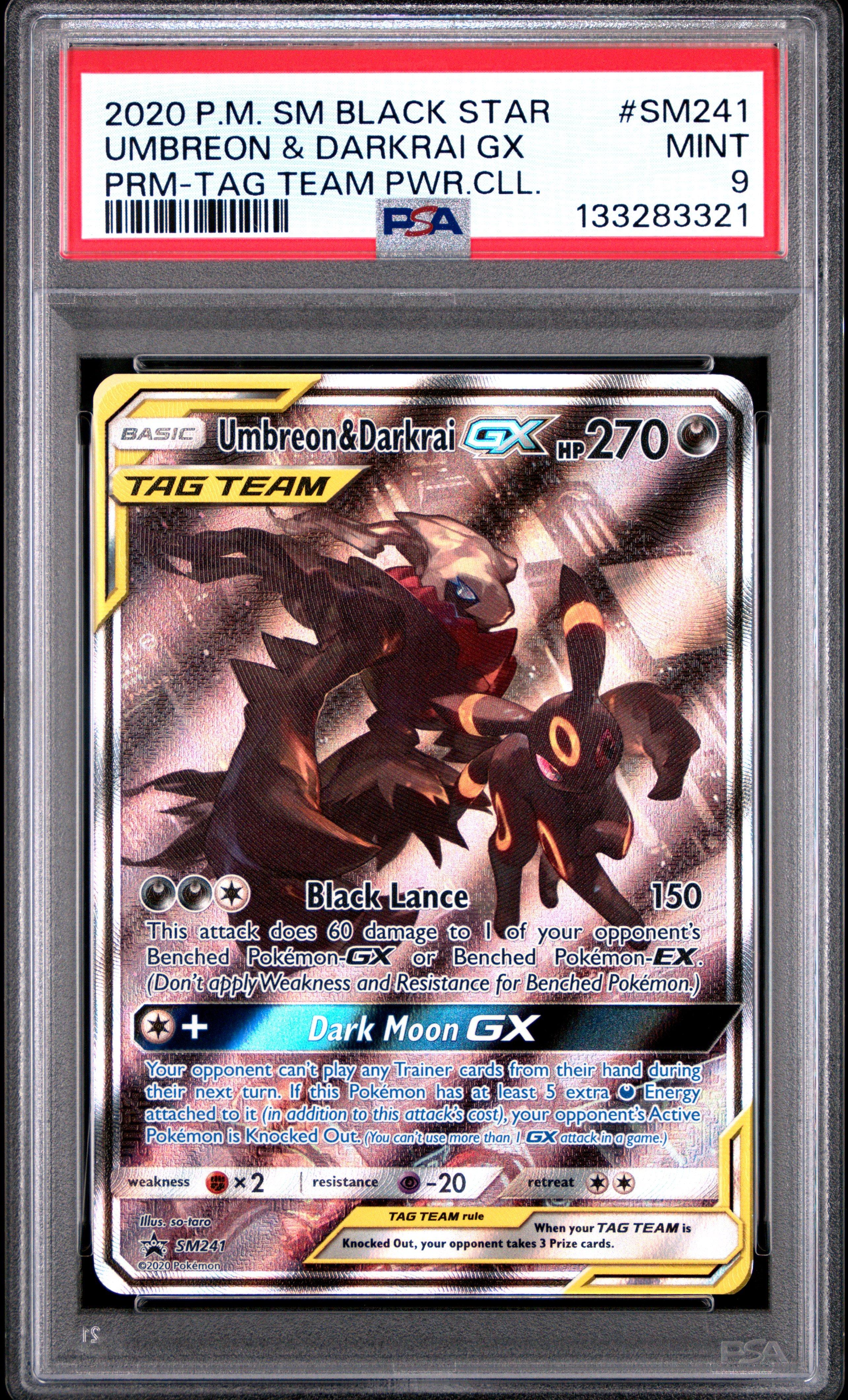 pokemon cards umbreon and darkrai ULTRA RARE Umbreon & Darkrai GX Tag Team 125/236 Pokemon Holo Unified Minds