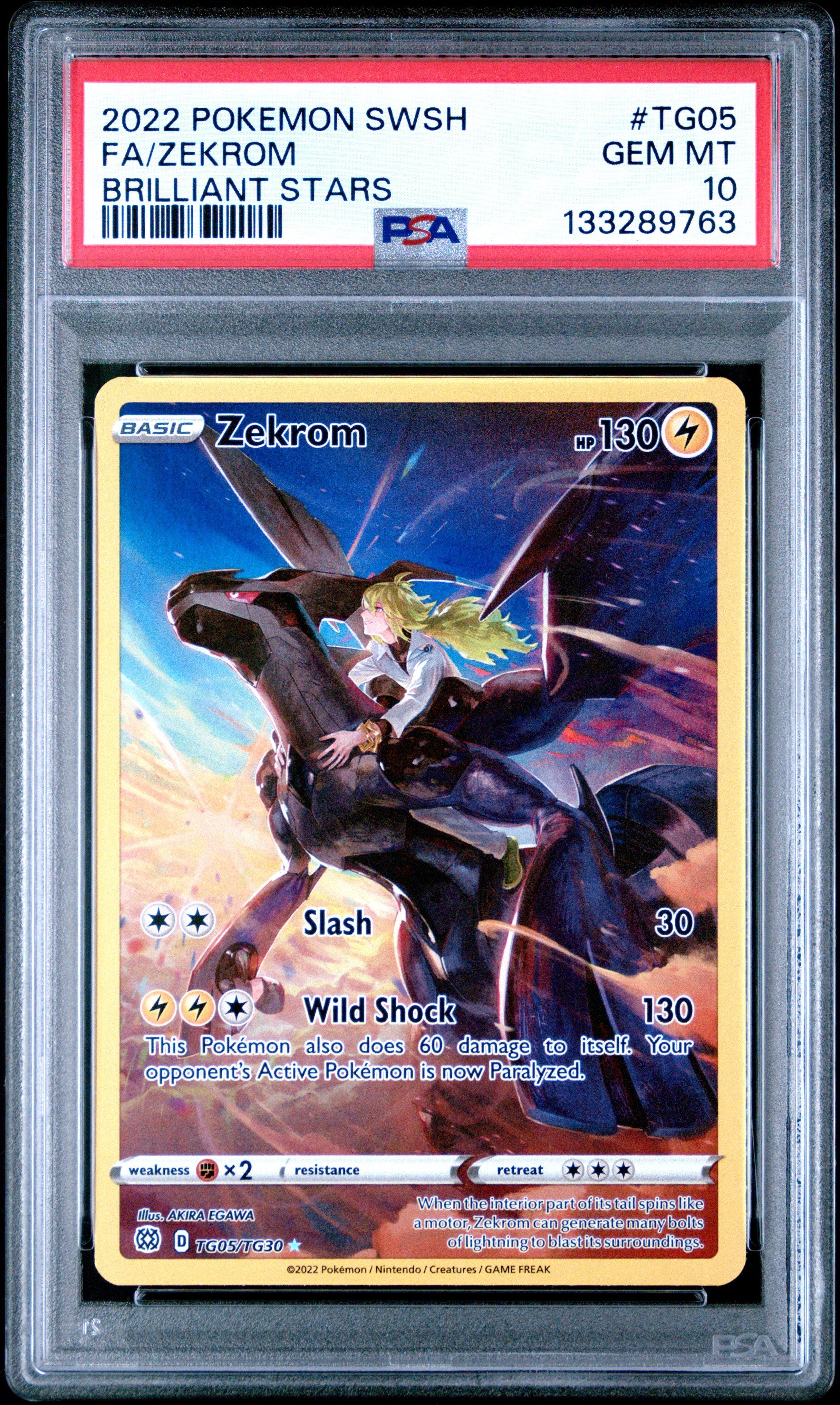 2022 Pokemon Sword & Shield Brilliant Stars Tg05 Full Art/zekrom