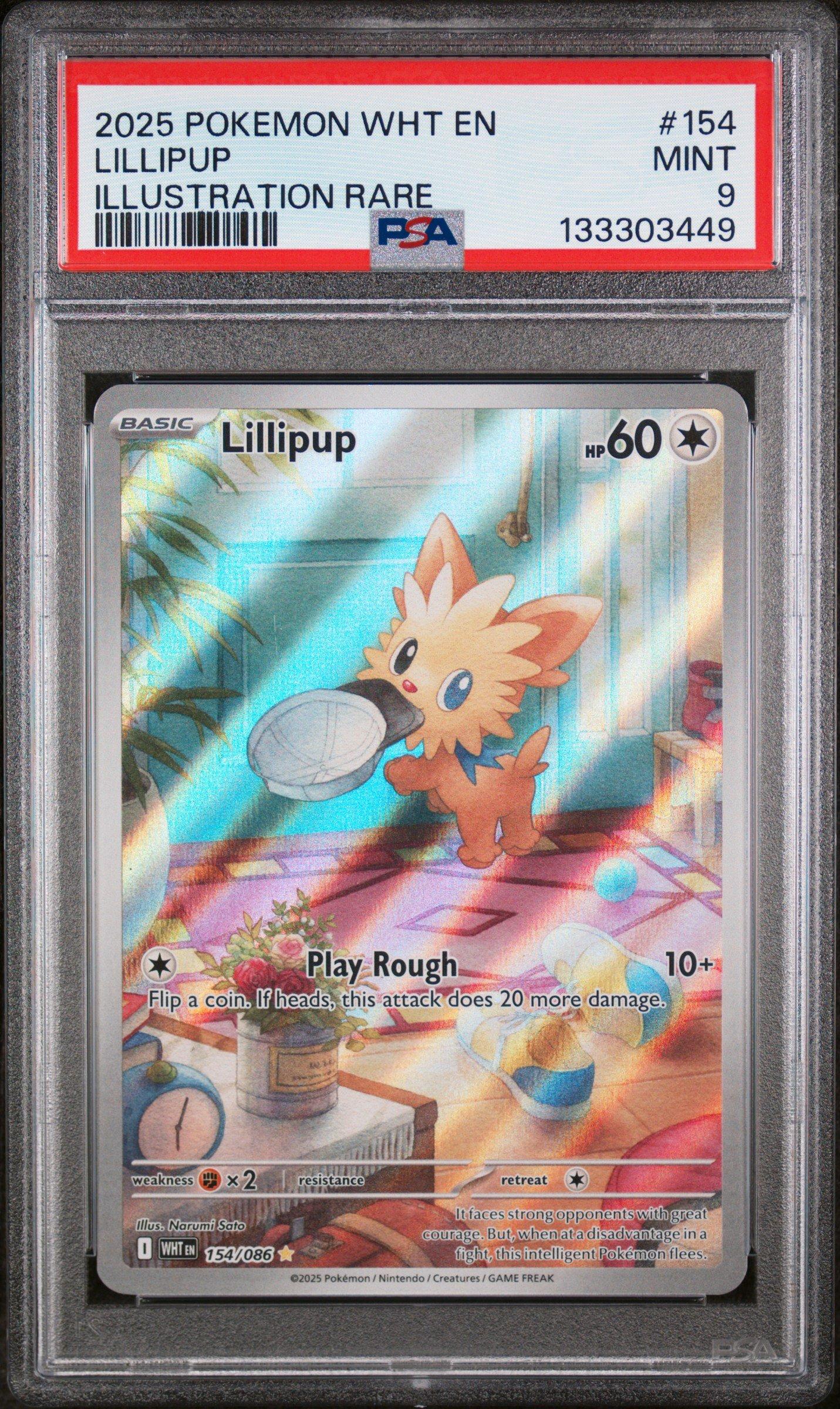 2025 Pokemon Wht En-white Flare 154 Lillipup Illustration Rare PSA