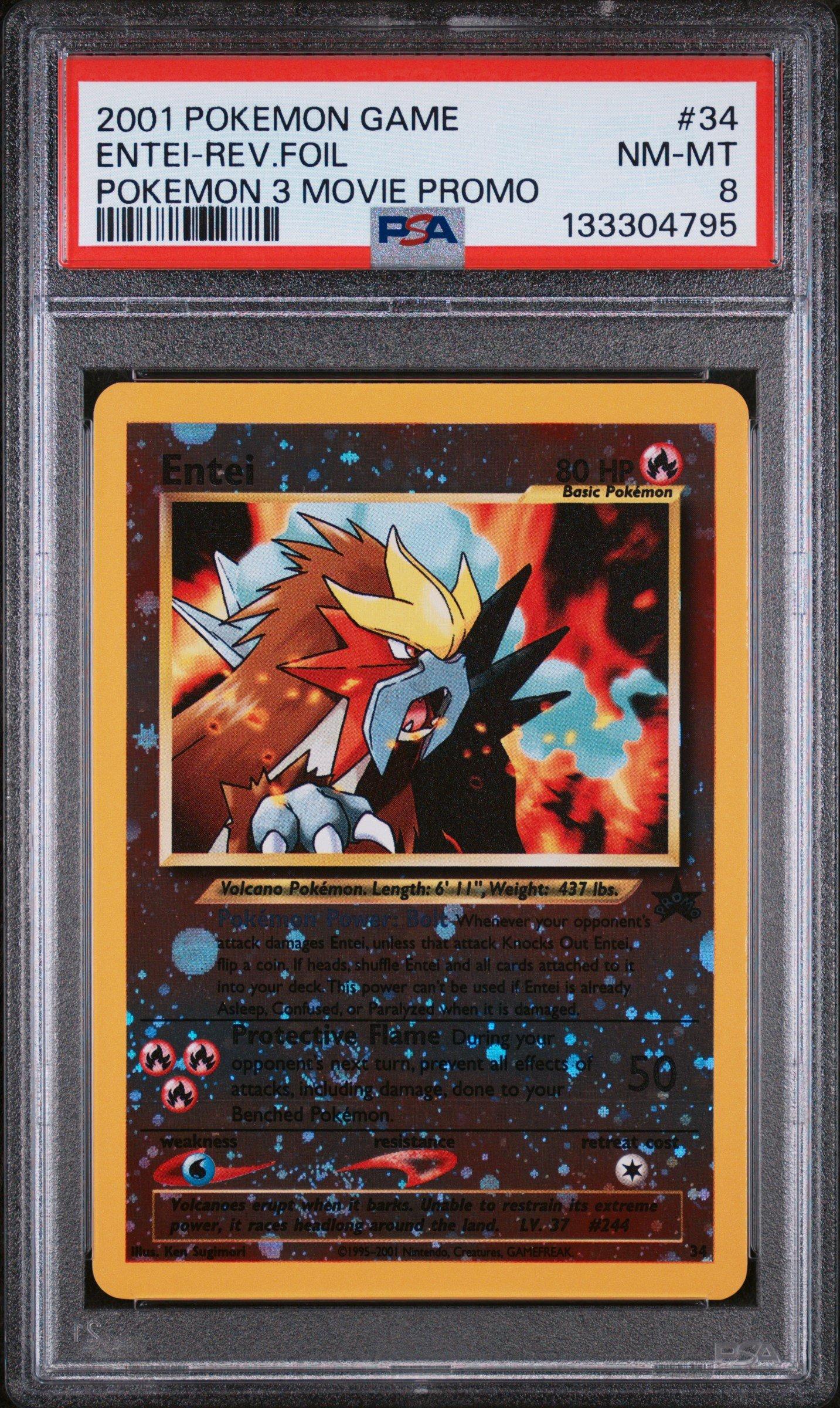 2001 Pokemon Game Movie 34 Entei-reverse Foil Pokemon 3 Movie Promo PSA 8  Graded Card | GameStop
