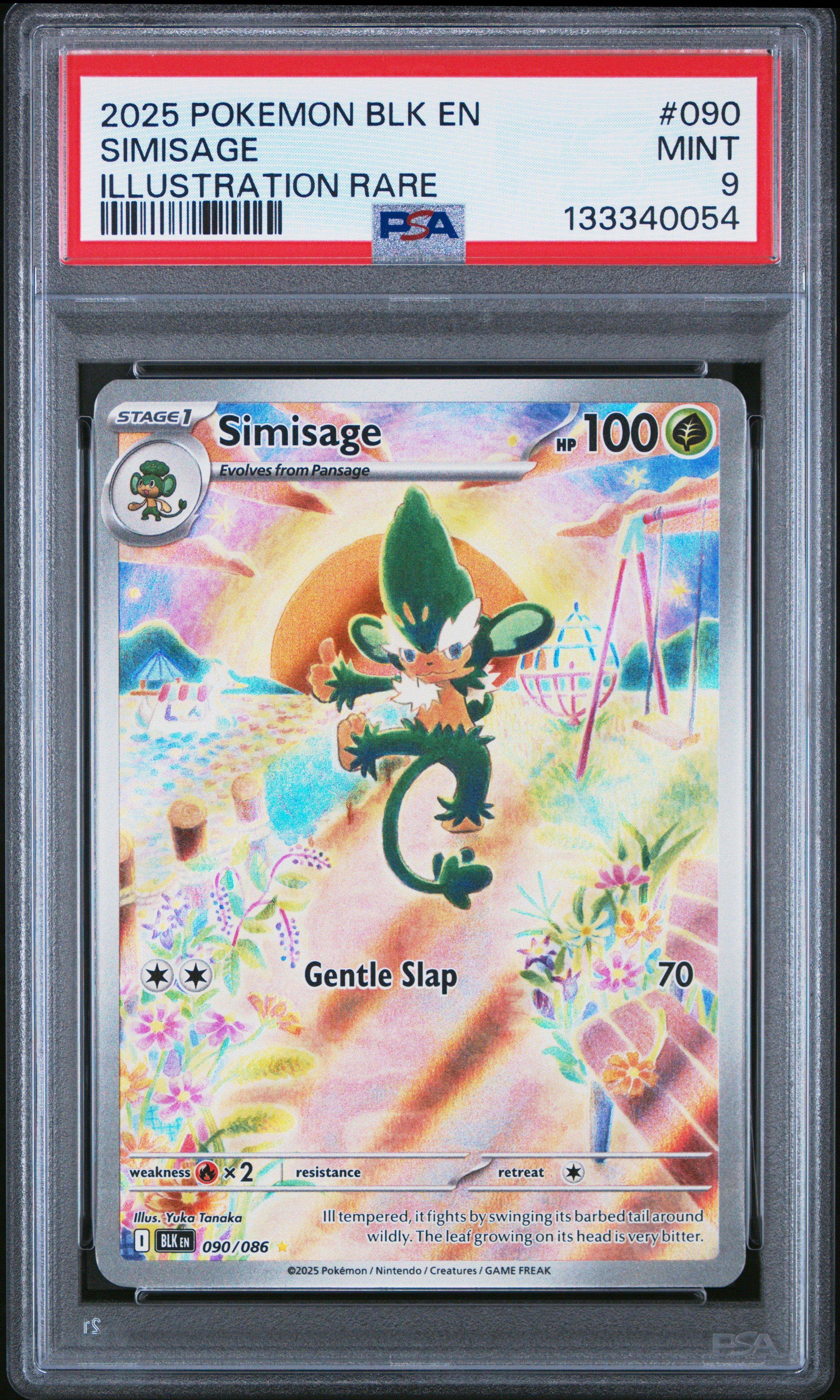 2025 Pokemon Blk En-black Bolt 090 Simisage Illustration Rare PSA 9 Graded  Card | GameStop