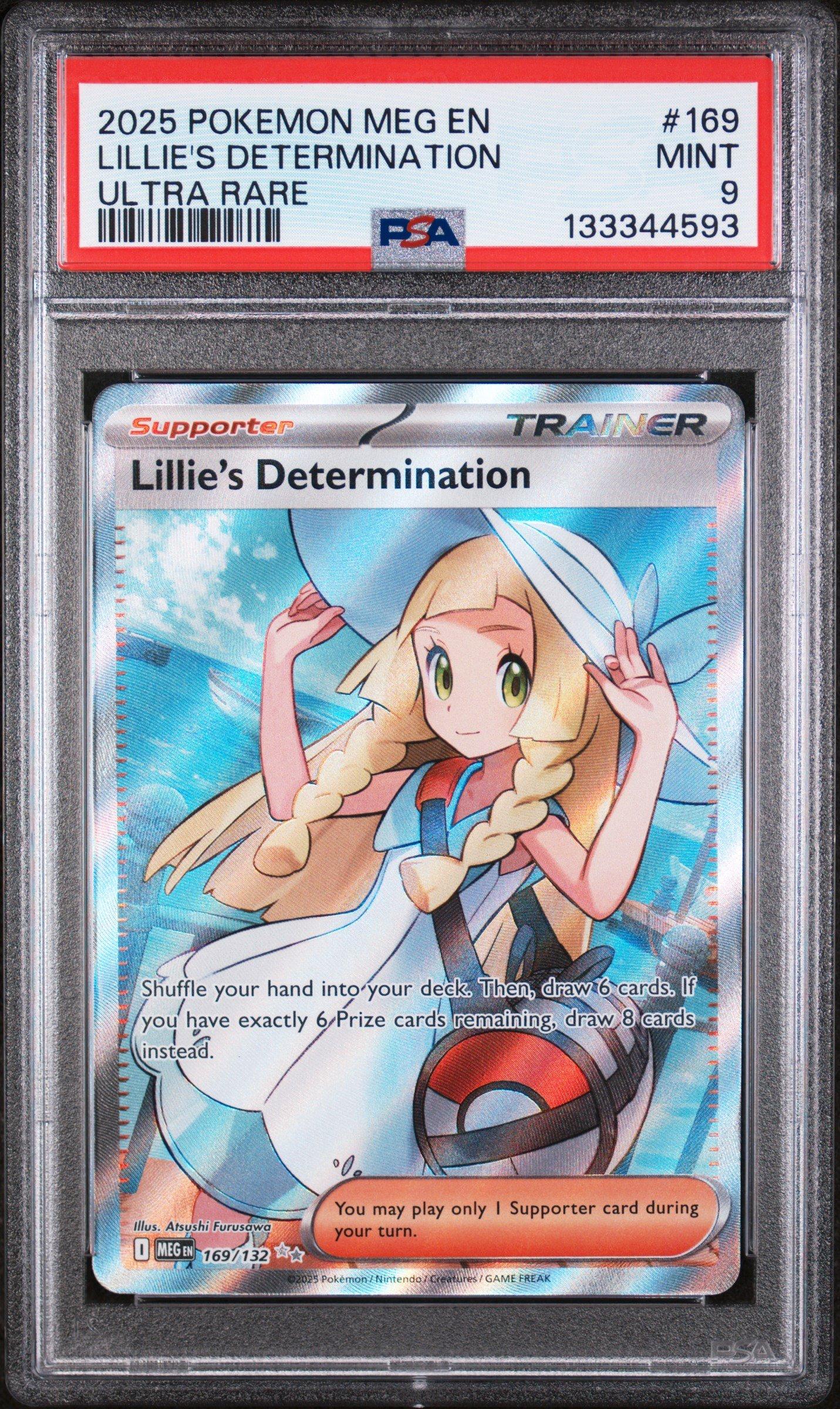 Lillie's Determination SR PSA9 MINT リーリエ 2025 Pokemon Meg En-mega Evolution 169 Lillie's Determination