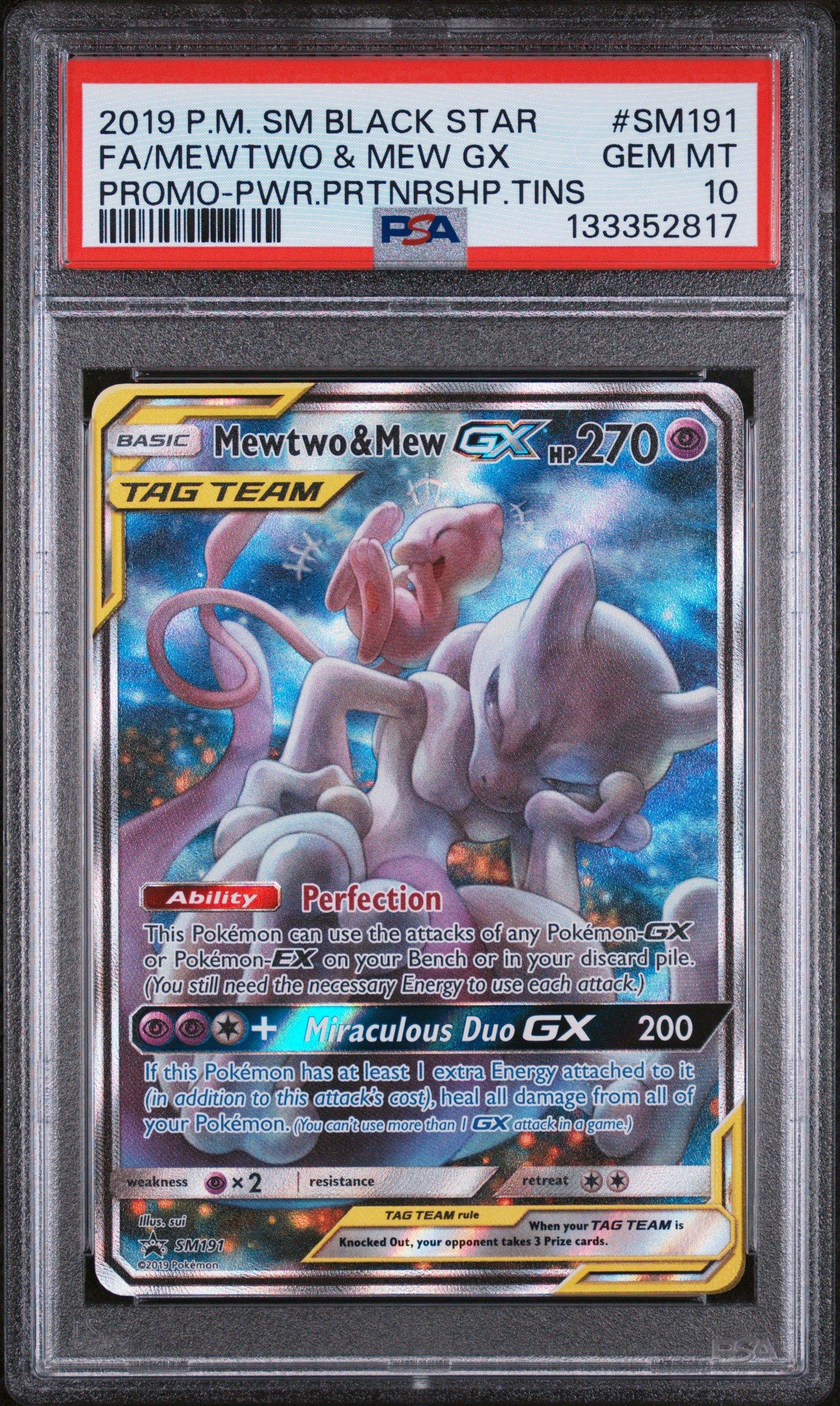2019 Pokemon Sm Black Star Promo Sm191 Full Art/mewtwo & Mew Gx