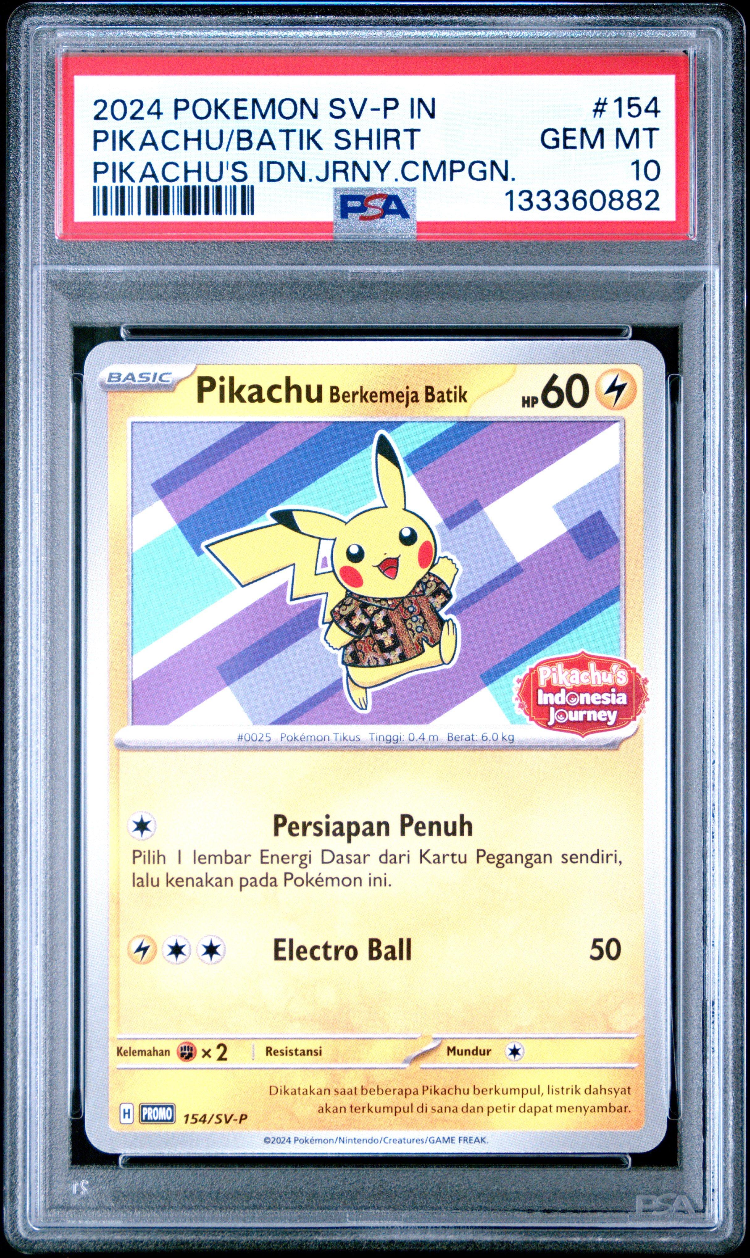 indonesian pokemon cards (Indonesian) Pokémon TCG: Indomilk Promo Pack Violet Promo #101 PSA Authenticated 9 Card Pikachu Batik Indonesia Promo Pokémon