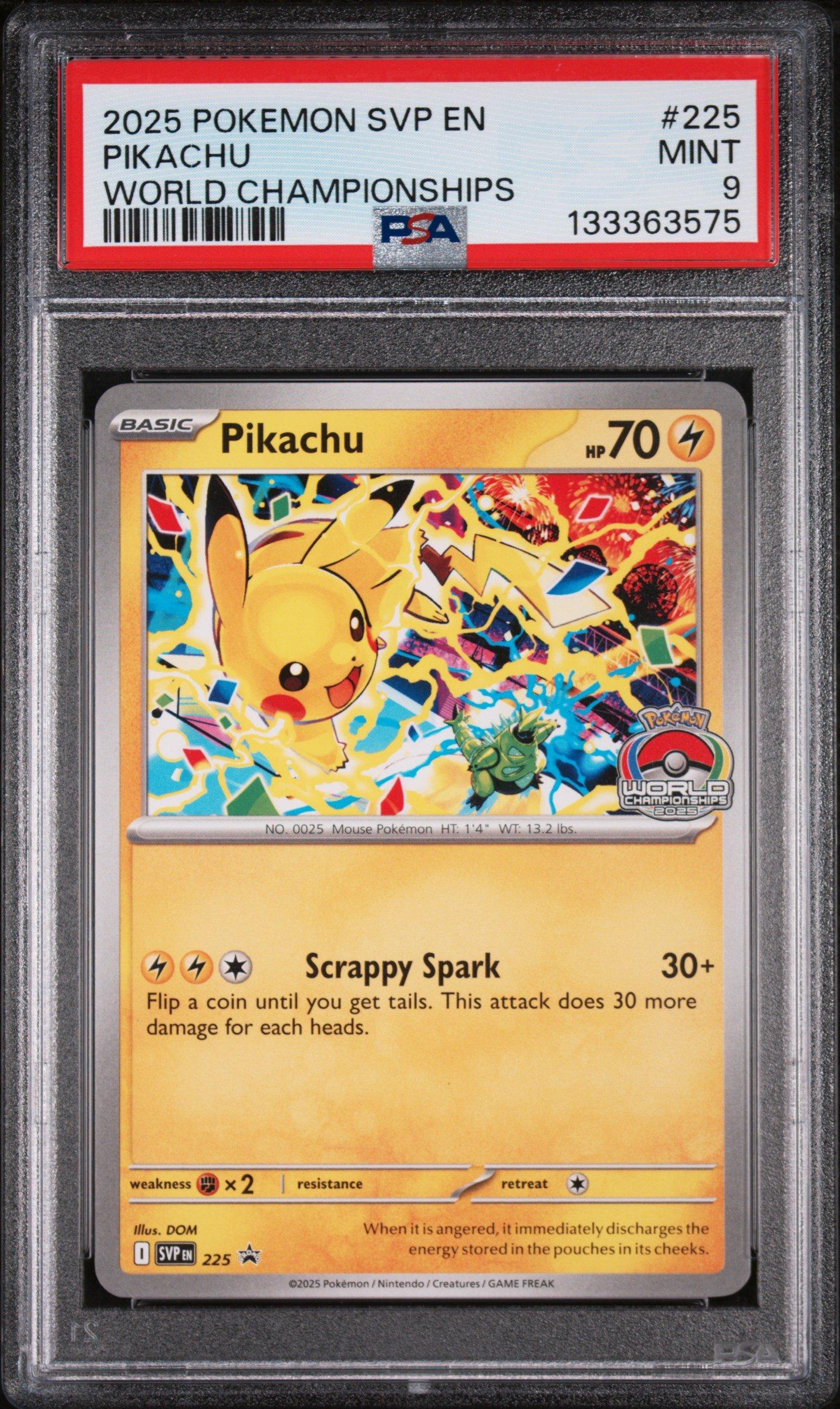 2025 Pokemon Svp En-sv Black Star Promo 225 Pikachu World