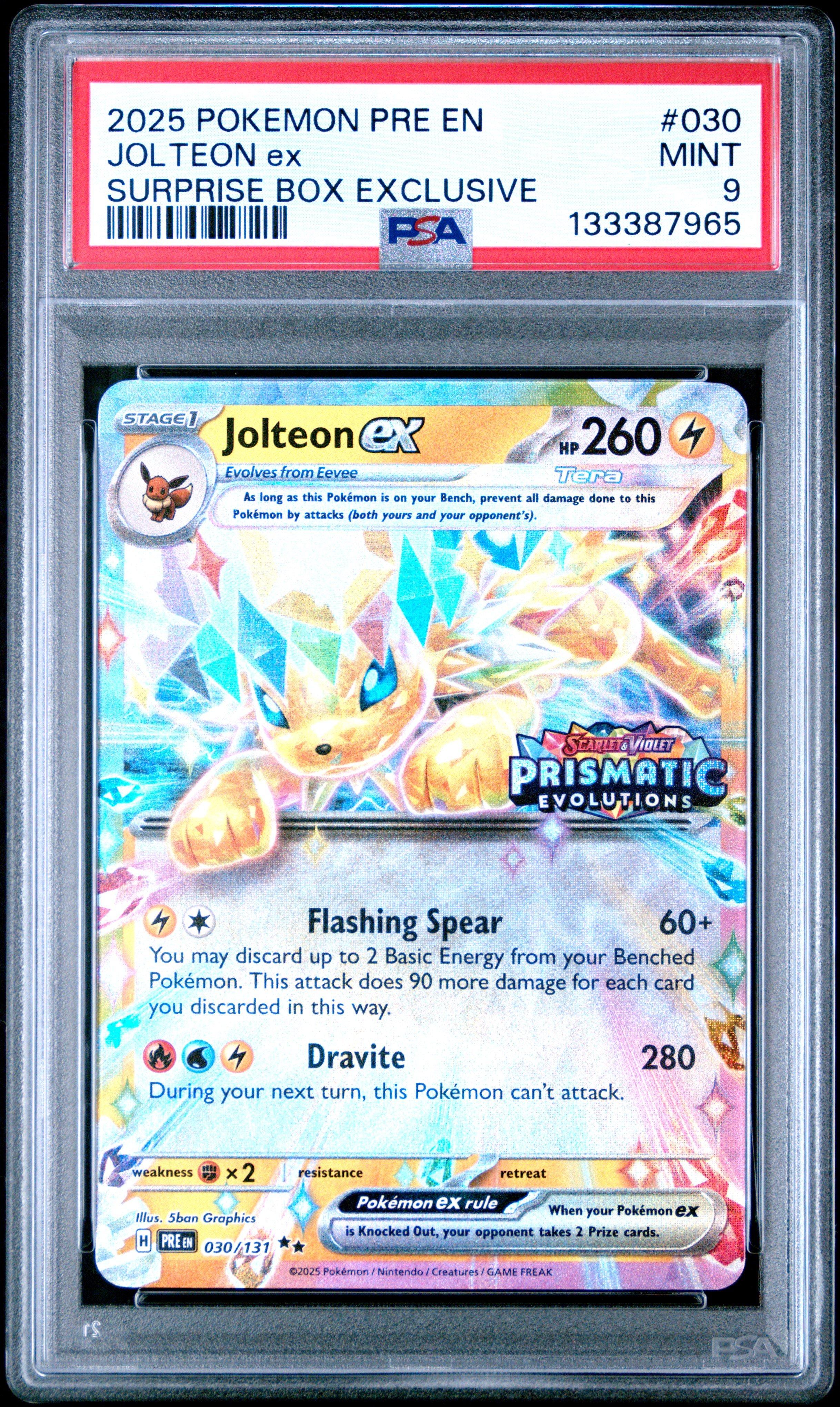 2025 Pokemon Pre En-prismatic Evolutions 030 Jolteon Ex Surprise