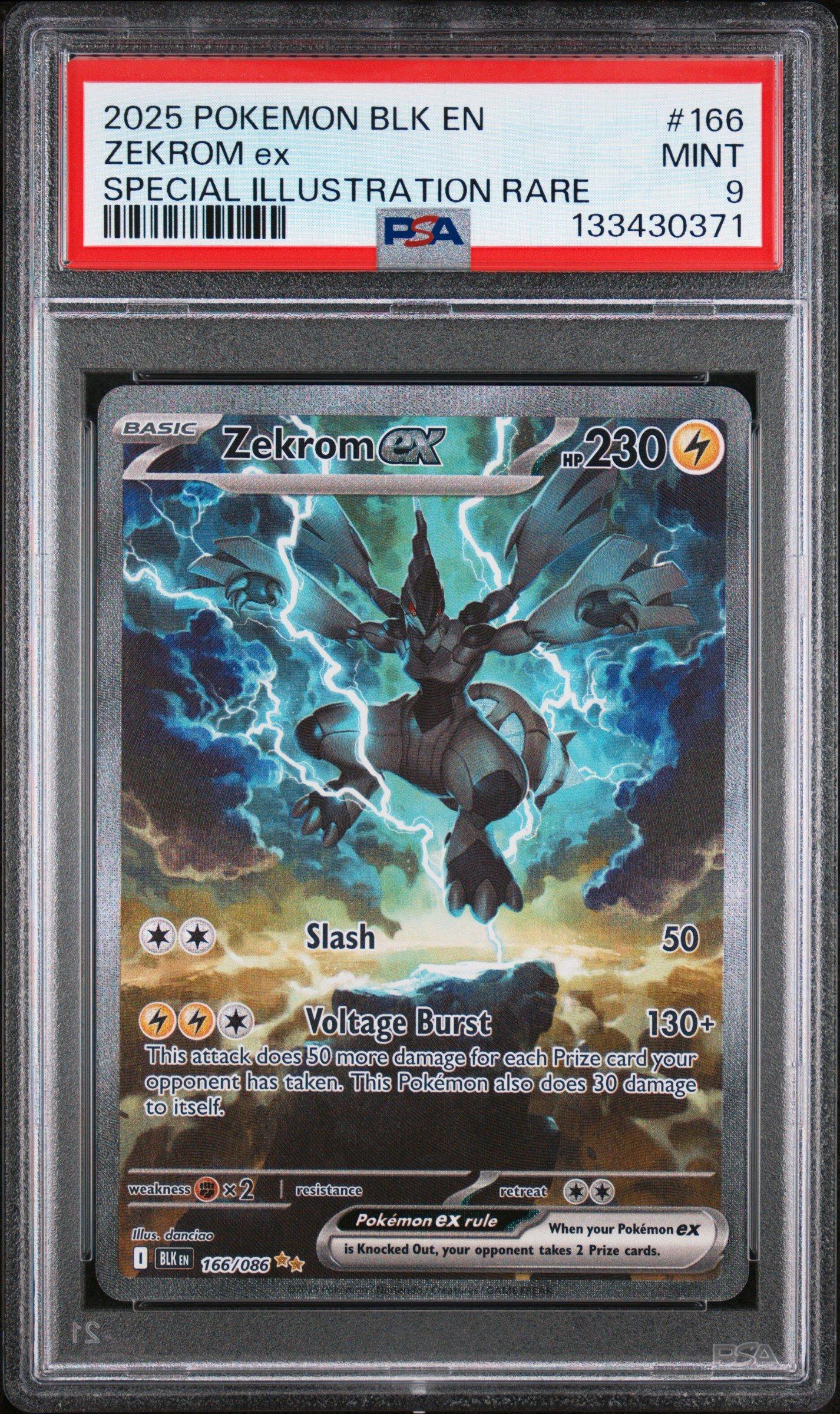 2025 Pokemon Blk En-black Bolt 166 Zekrom Ex Special Illustration