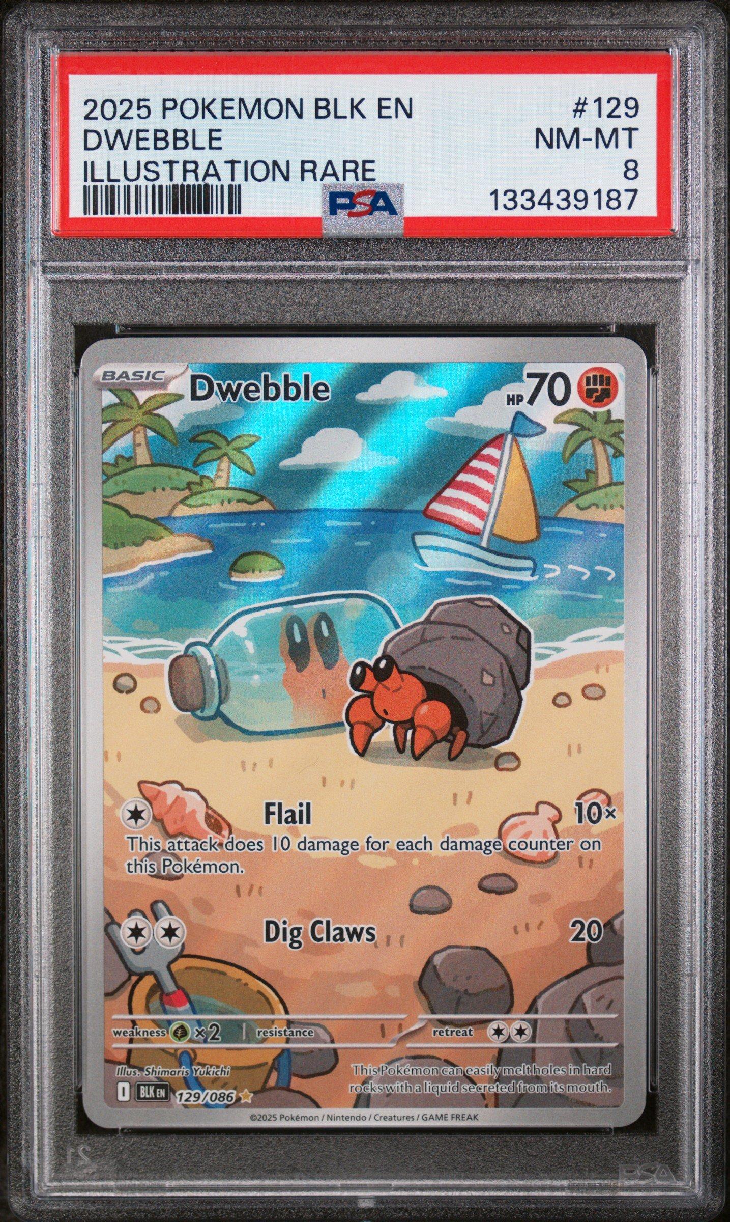 2025 Pokemon Blk En-black Bolt 129 Dwebble Illustration Rare PSA 8 Graded  Card | GameStop