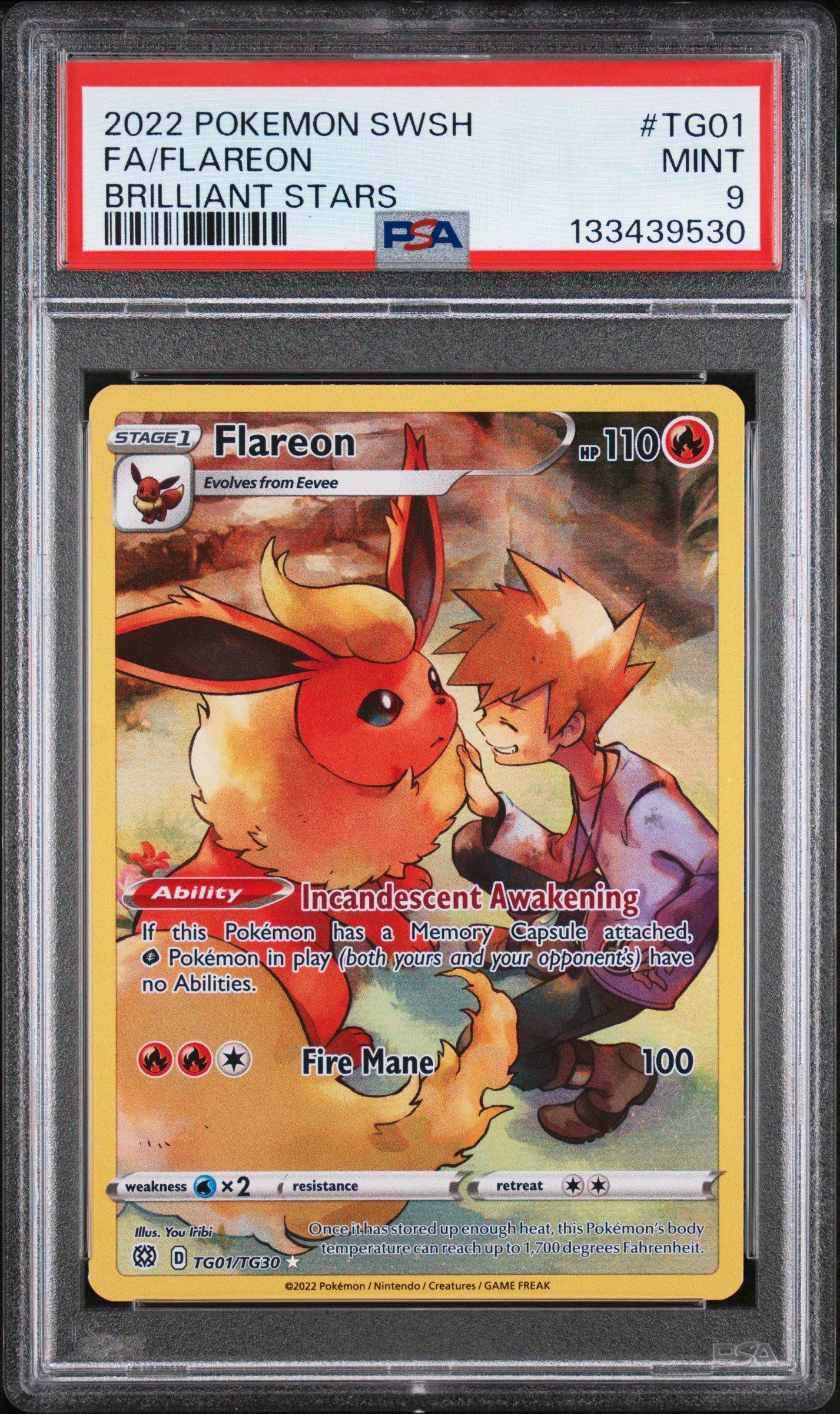 2022 Pokemon Sword & Shield Brilliant Stars Tg01 Full Art/flareon