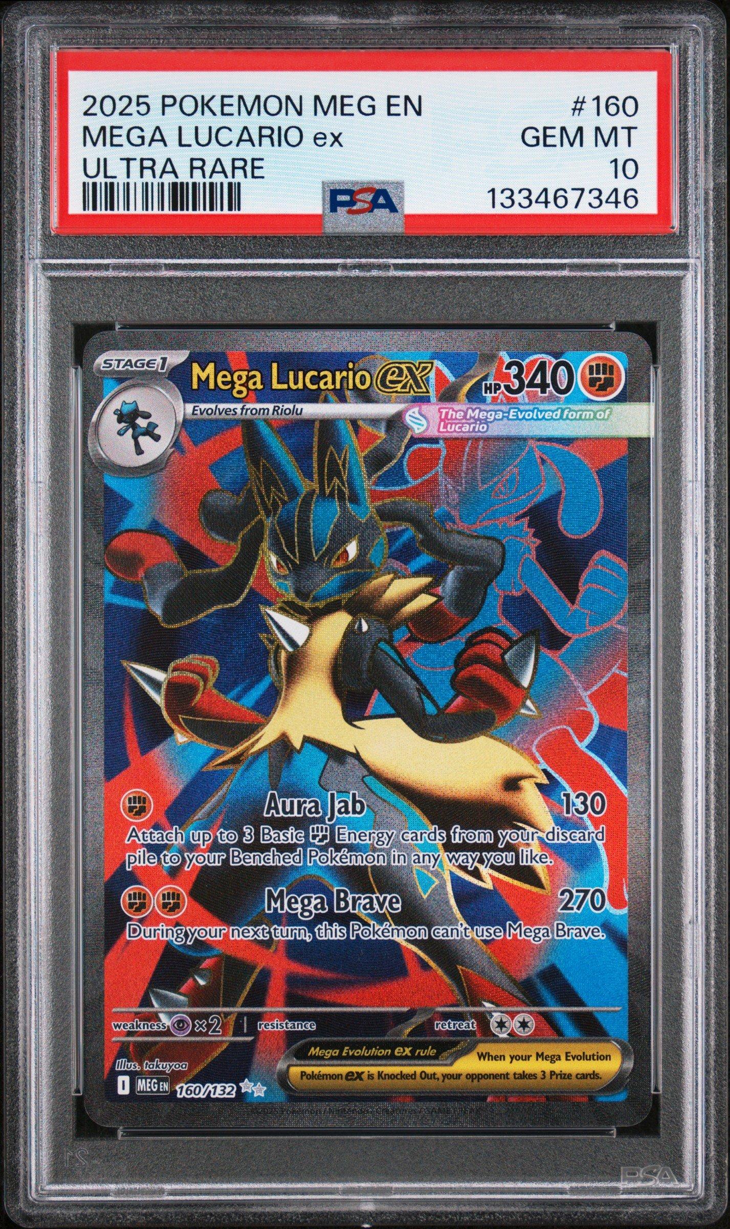 2025 Pokemon Meg En-mega Evolution 160 Mega Lucario Ex Ultra Rare