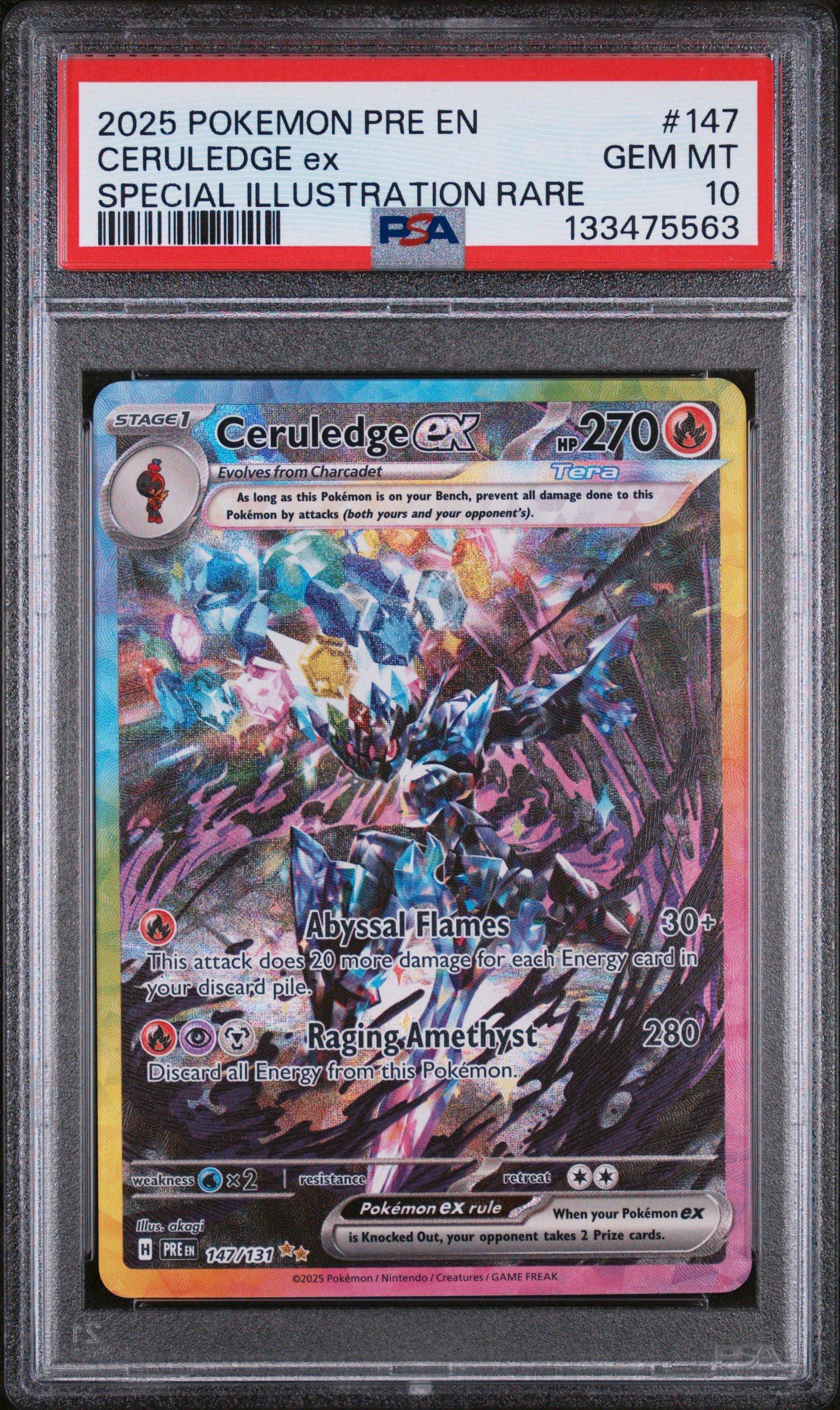 2025 Pokemon Pre En-prismatic Evolutions 147 Ceruledge Ex Special
