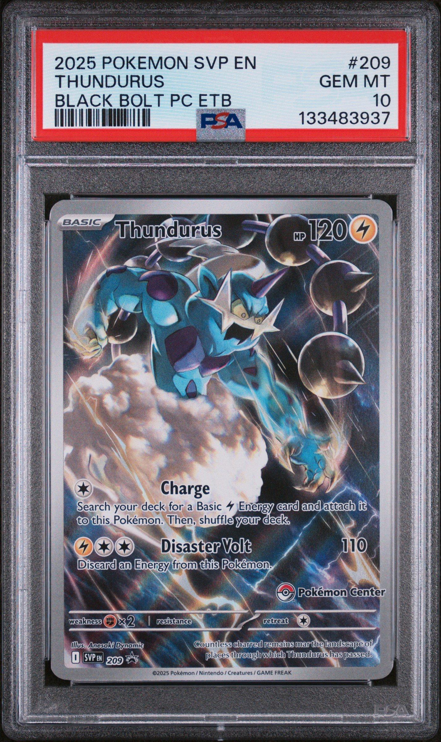 2025 Pokemon Svp En-sv Black Star Promo 209 Thundurus Black Bolt Pokemon  Center Elite Trainer Box PSA 10 Graded Card | GameStop