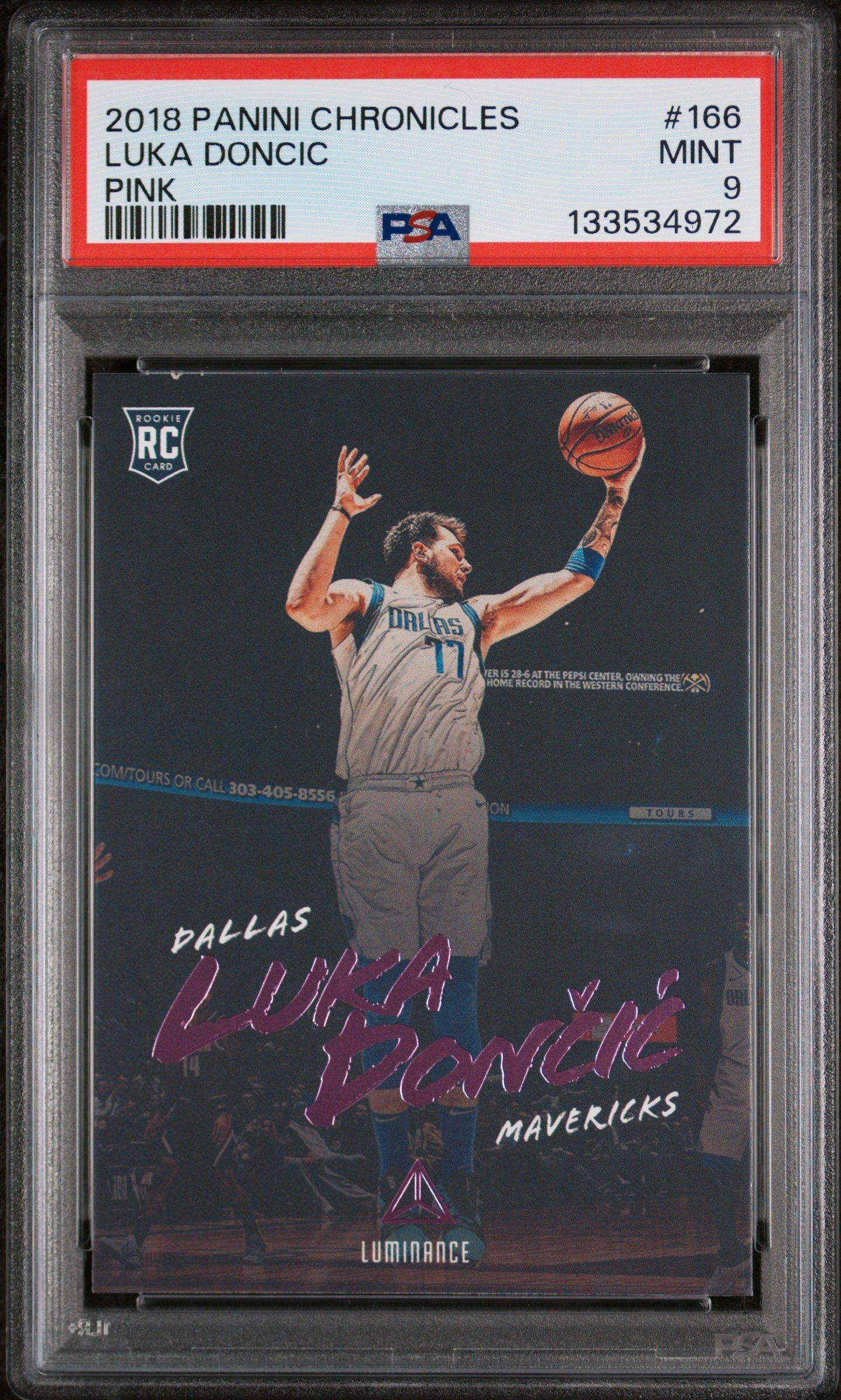 2018 Panini Chronicles 166 Luka Doncic Pink PSA 9 Graded Card