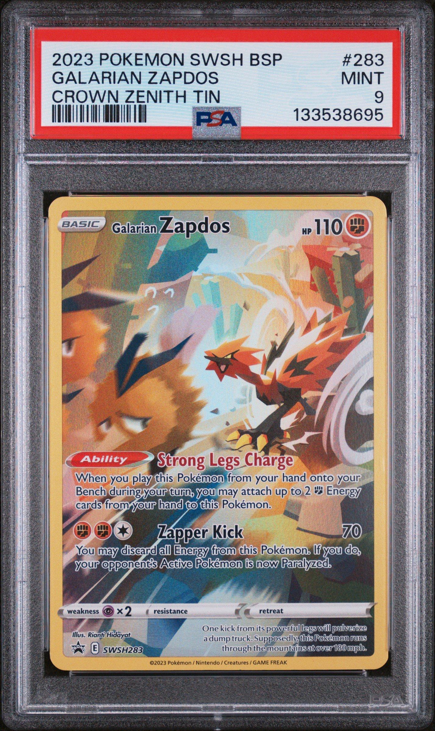 2023 Pokemon Swsh Black Star Promo 283 Galarian Zapdos Crown