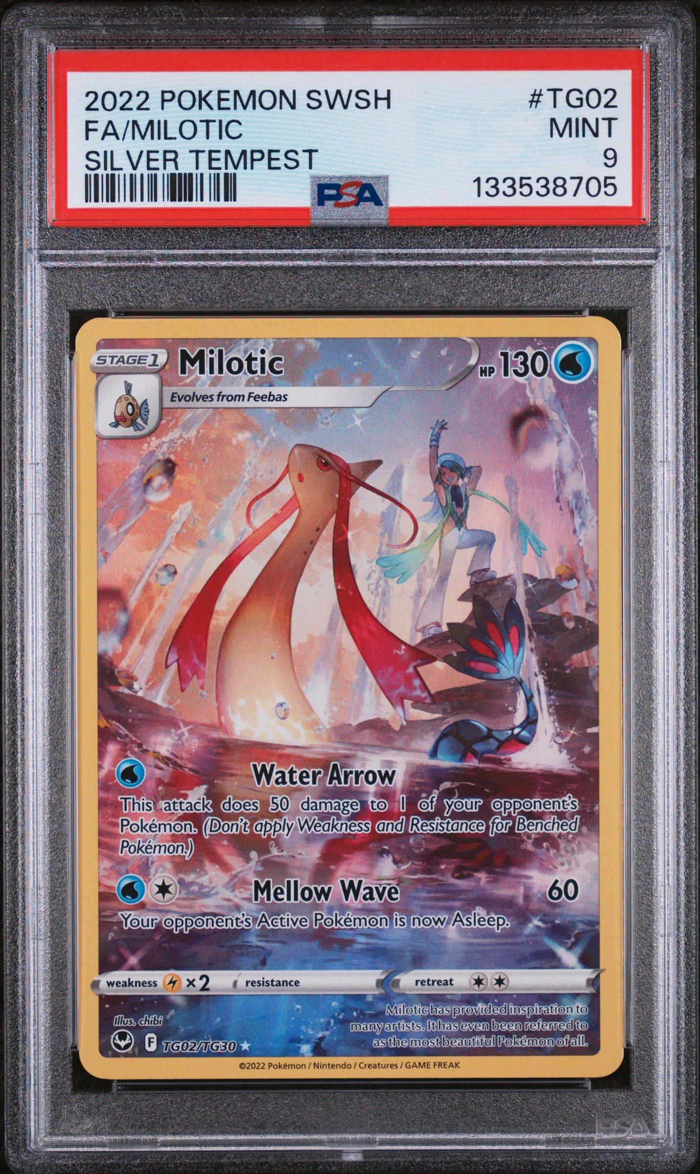 pokemon card milotic 50 Shiny Holo Rare Card Type Milotic and Feebas Custom Pokemon