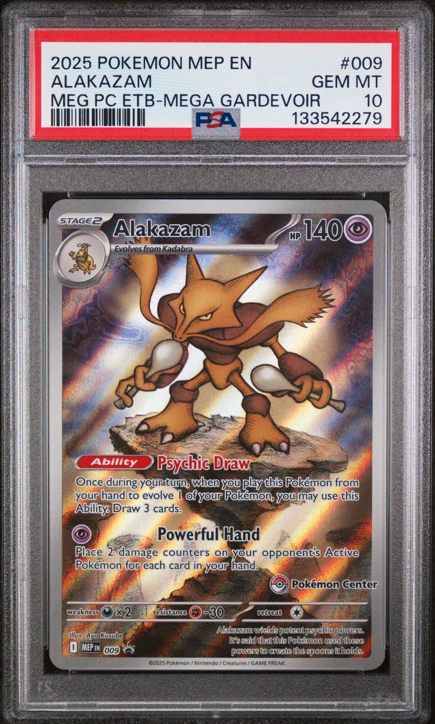2025 Pokemon Mep En-me Black Star Promo 009 Alakazam Mega Evolution Pokemon  Center Elite Trainer Box-mega Gardevoir PSA 10 Graded Card | GameStop